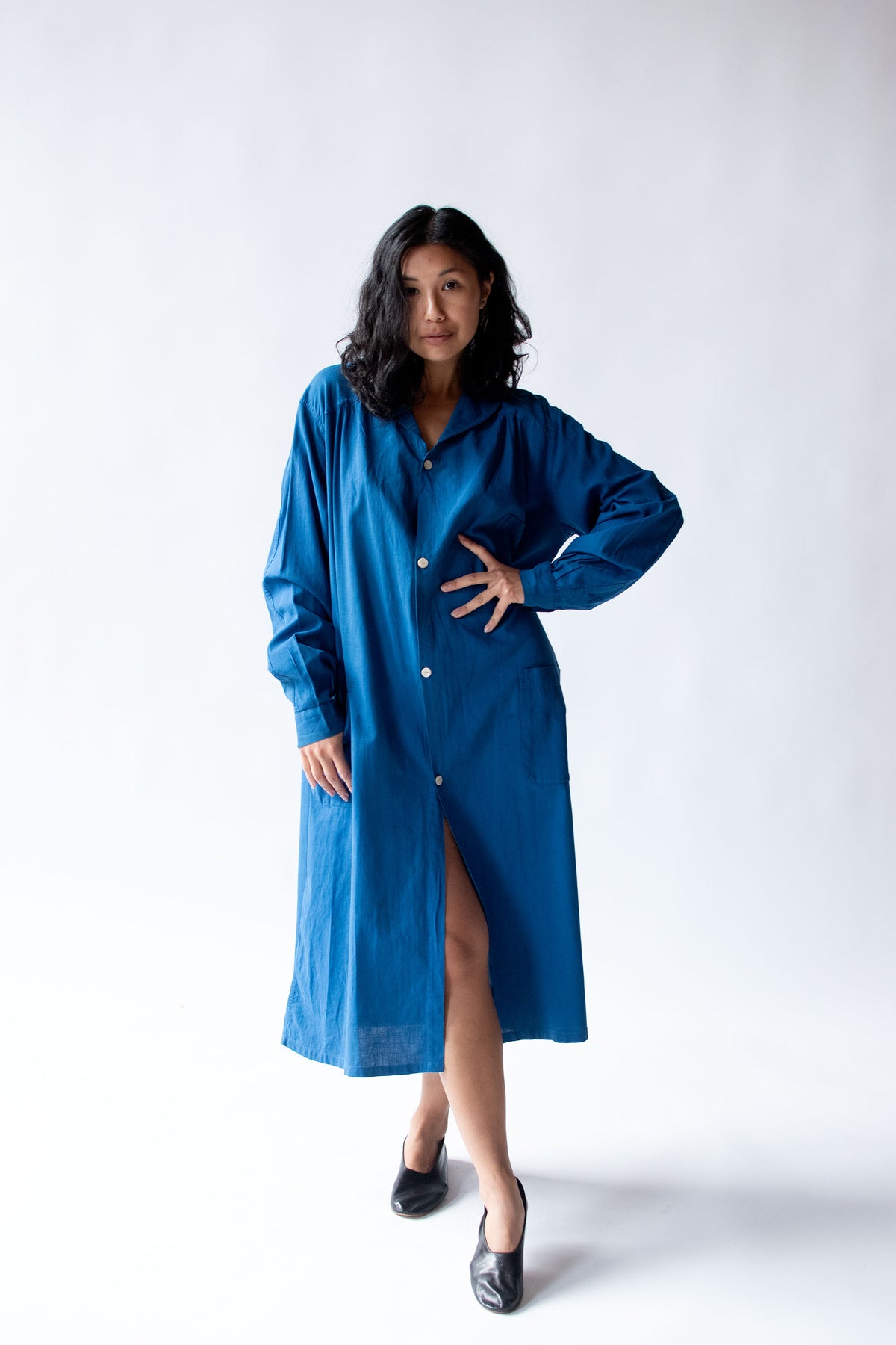 1930s Cobalt Smock Dress