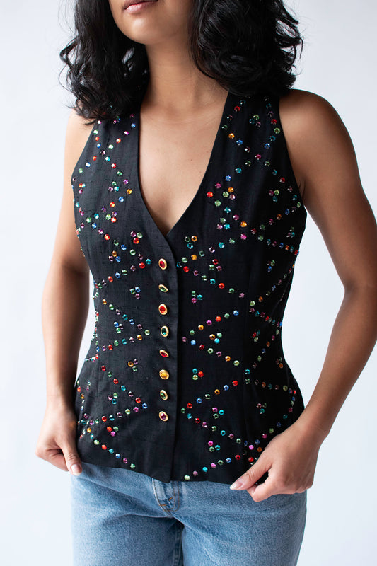 Rhinestone Vest | Todd Oldham