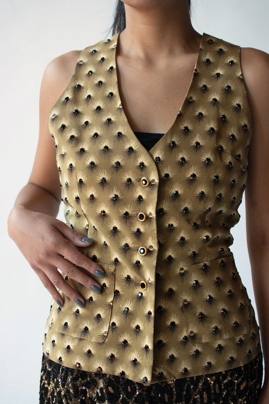 Upholstry Print Silk Vest | Todd Oldham F/W 1992