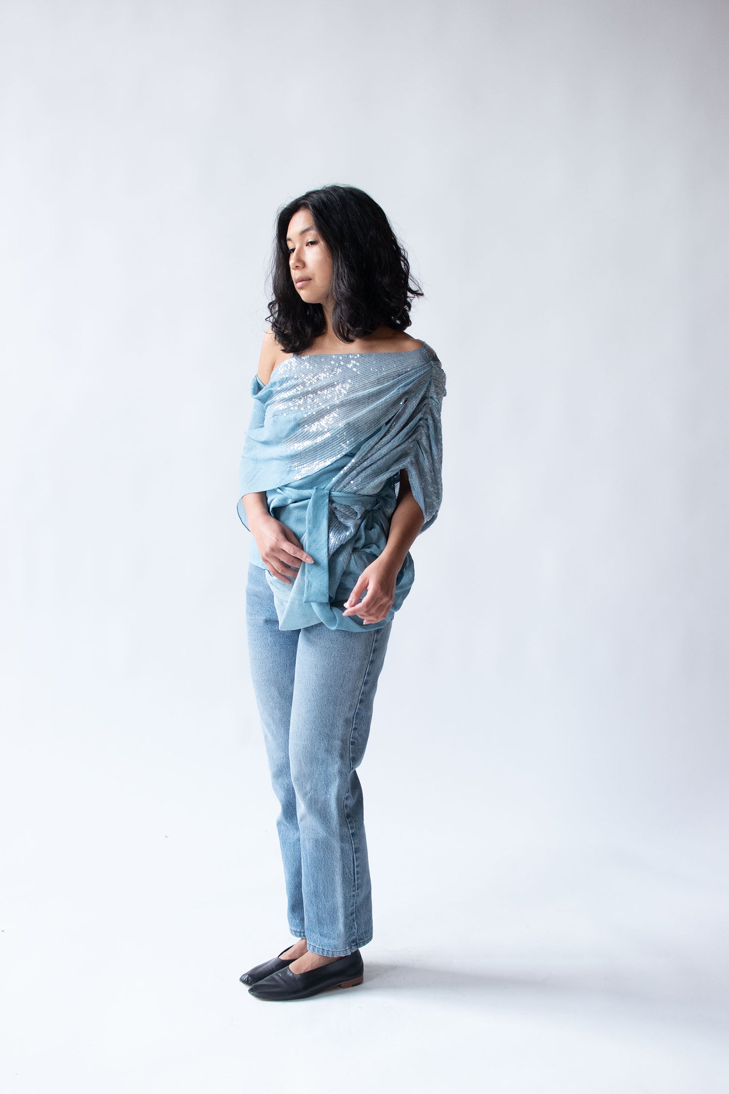 Blue Silk Top | John Galliano