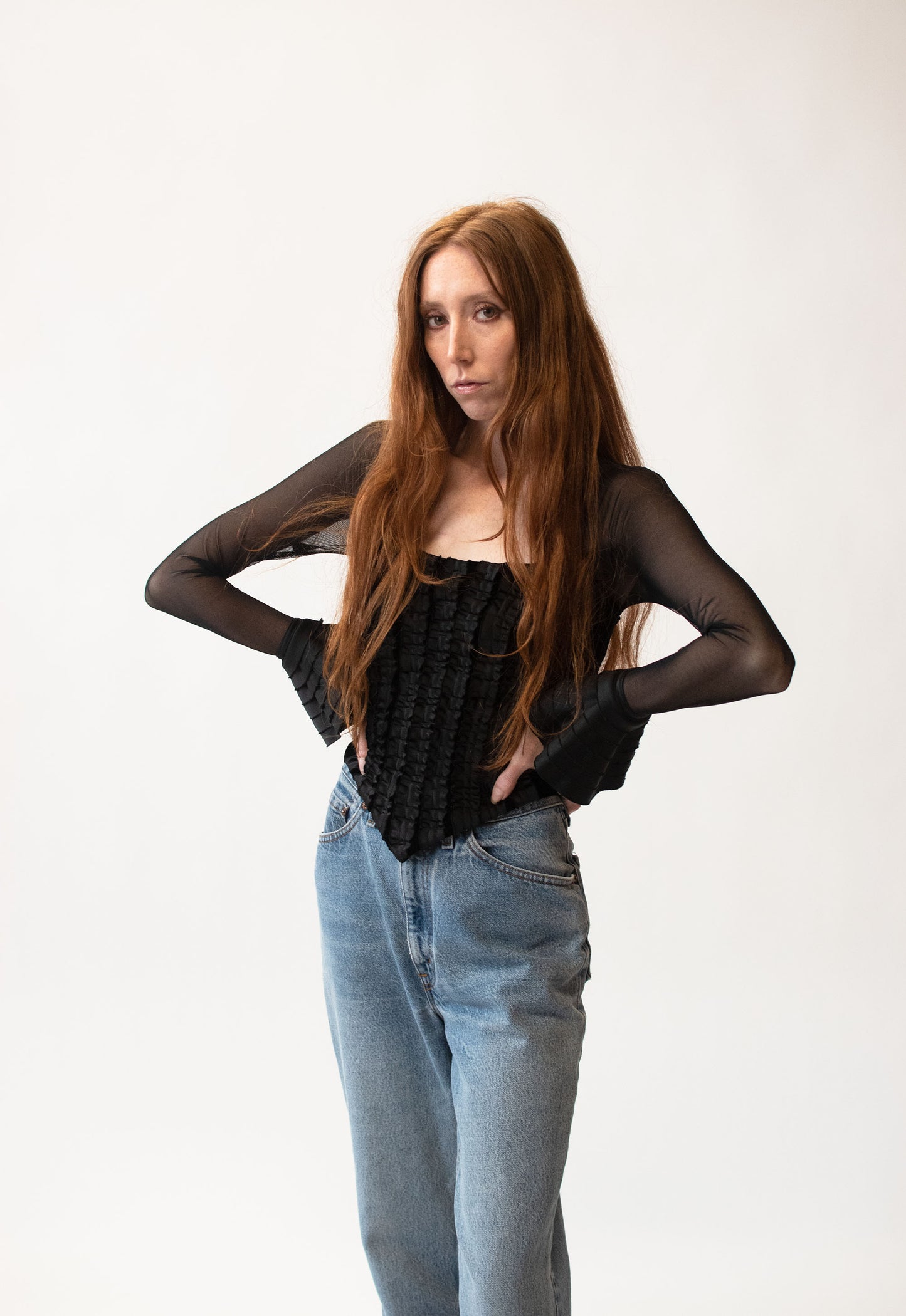 1990s Mesh Corset Top | Tadashi