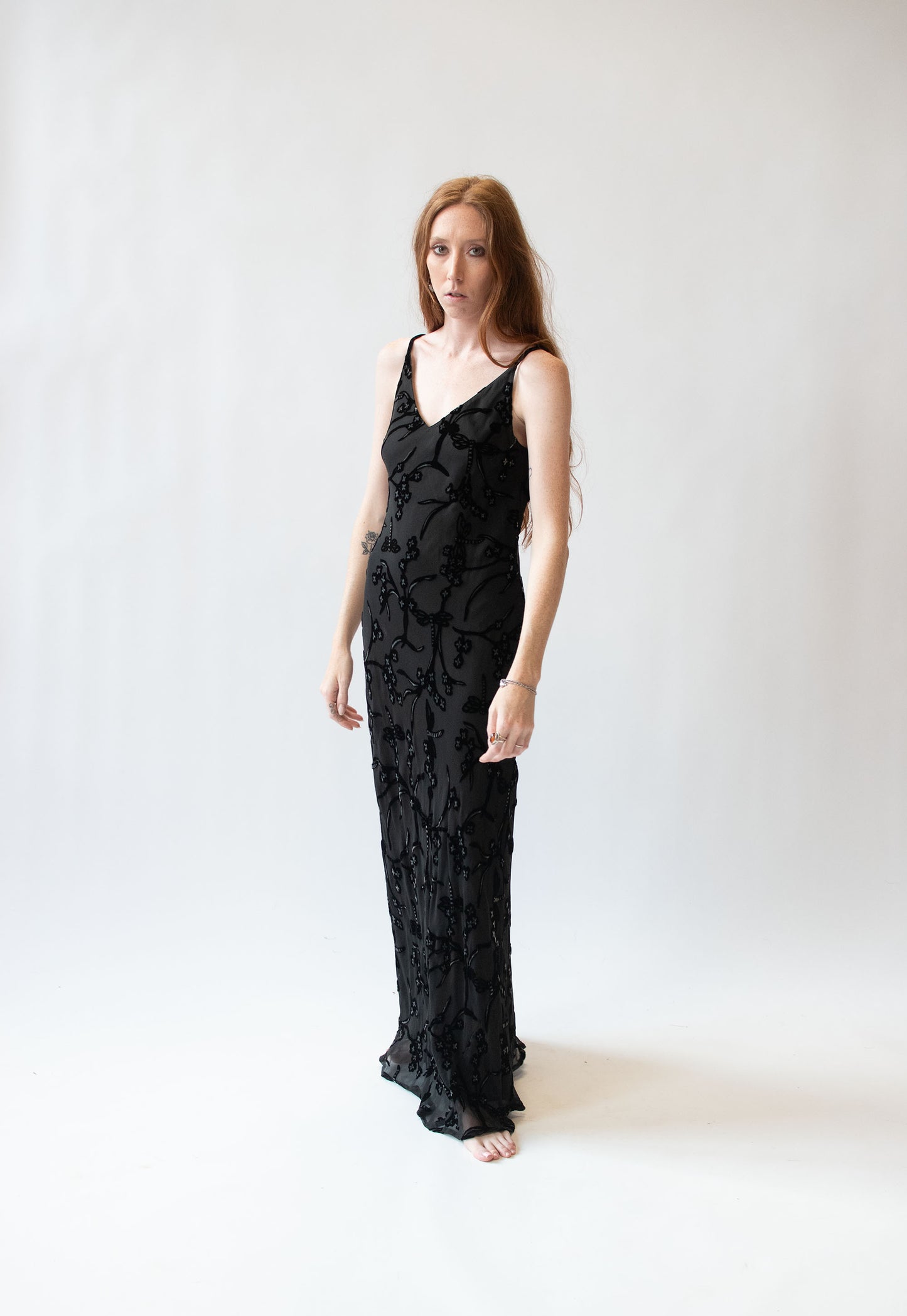 1990s Bias Cut Devore Dress
