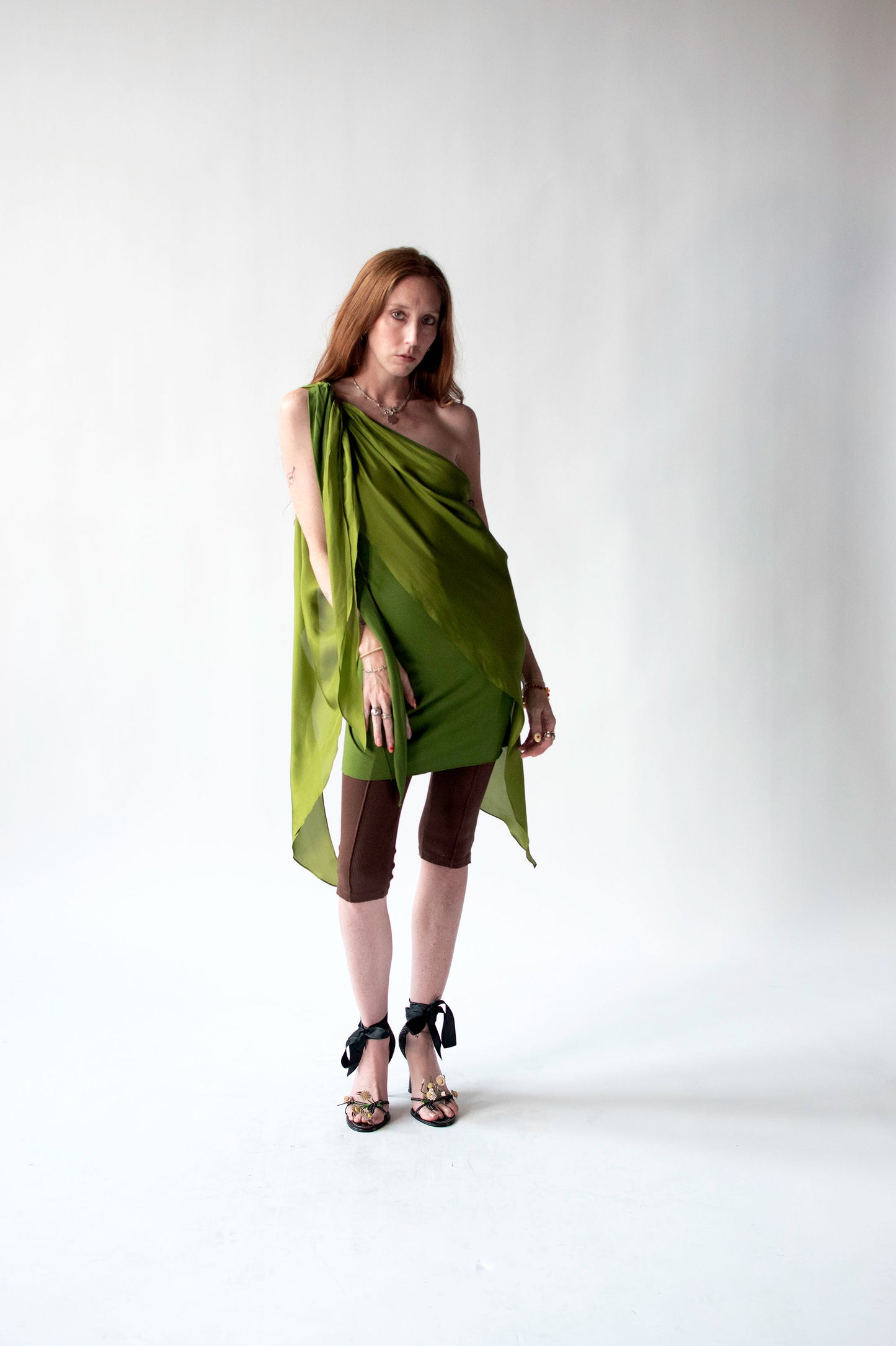 Green Jersey & Silk Tunic | DKNY