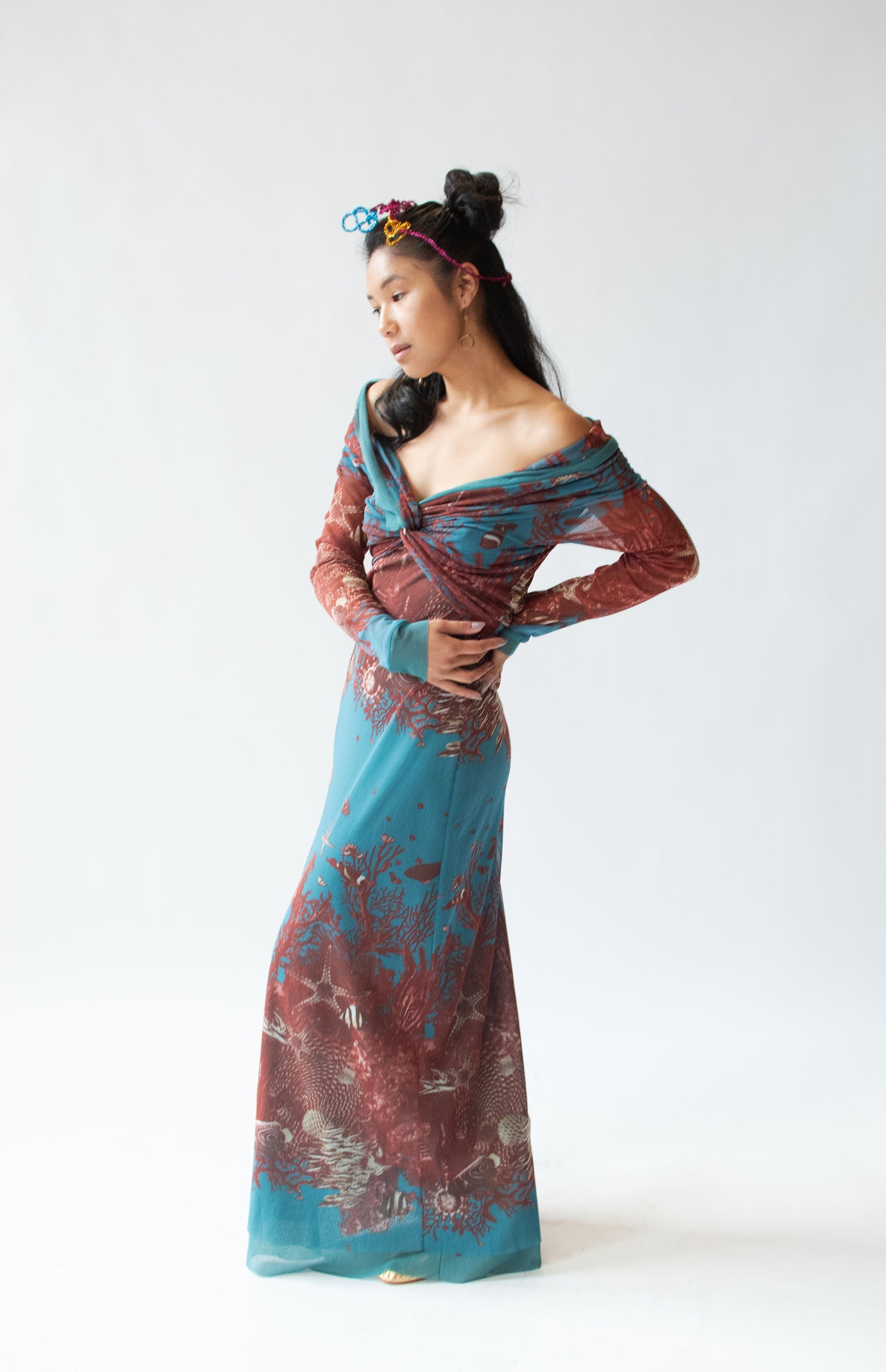 1990s Sea Life Print Mesh Dress | Jean Paul Gaultier
