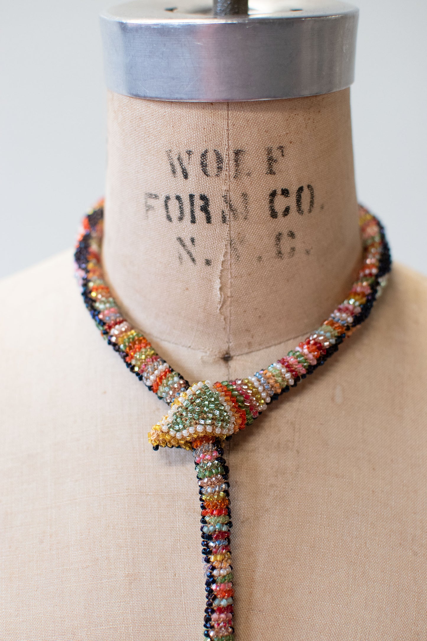 Bead Crochet Snake | Oil Slick Multi Color Diamond