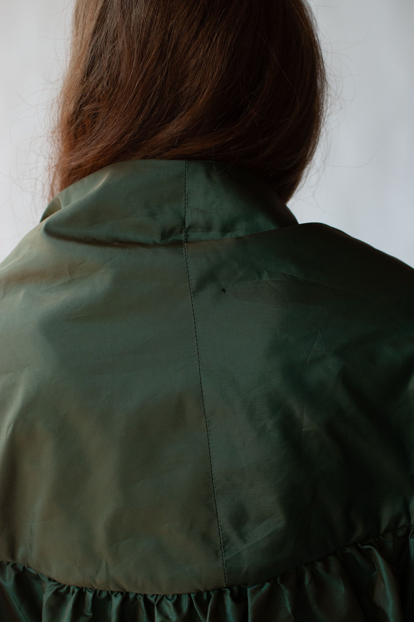 Iridescent Green Evening Coat | Victor Costa