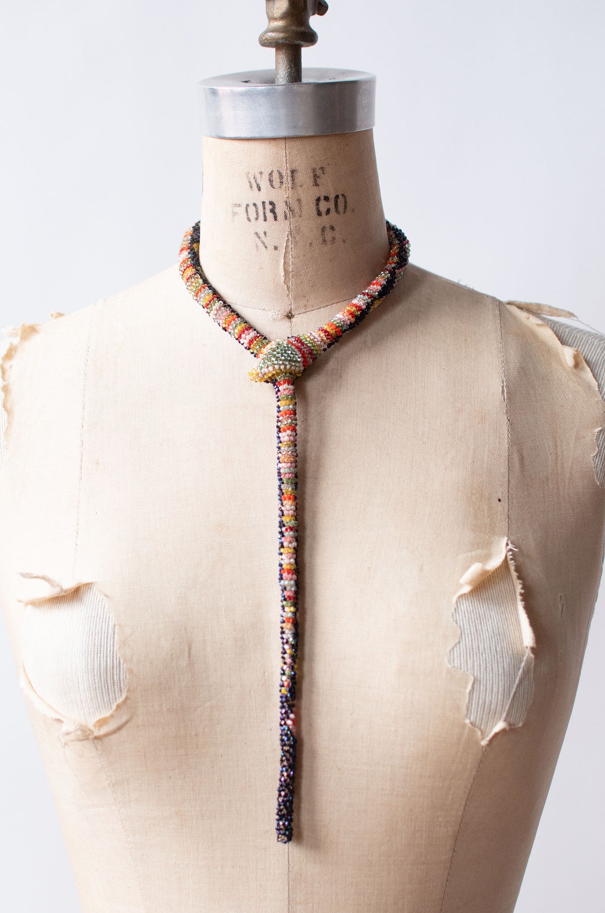 Bead Crochet Snake | Oil Slick Multi Color Diamond