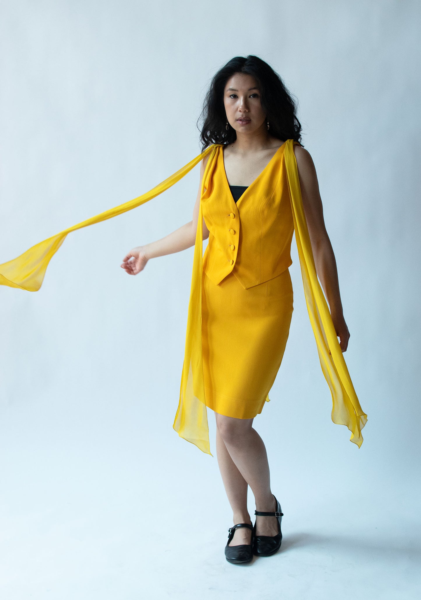 1990s Marigold Skirt Suit | Moschino Cheap & Chic