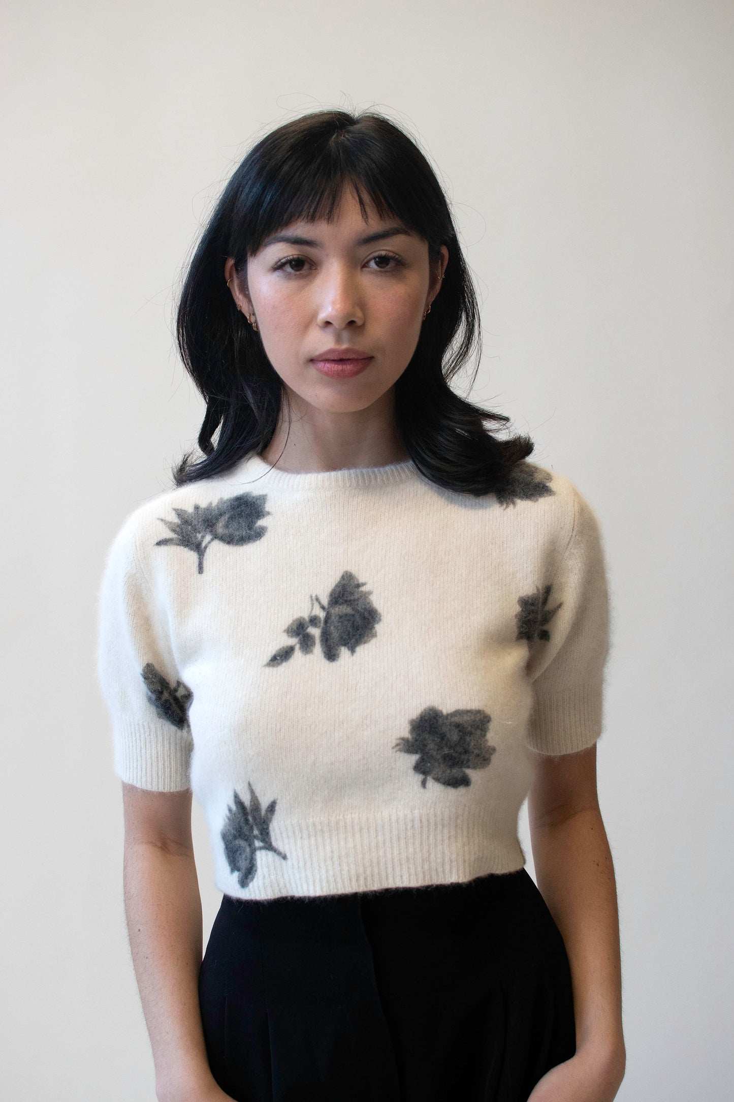 1990s Fuzzy Floral Sweater