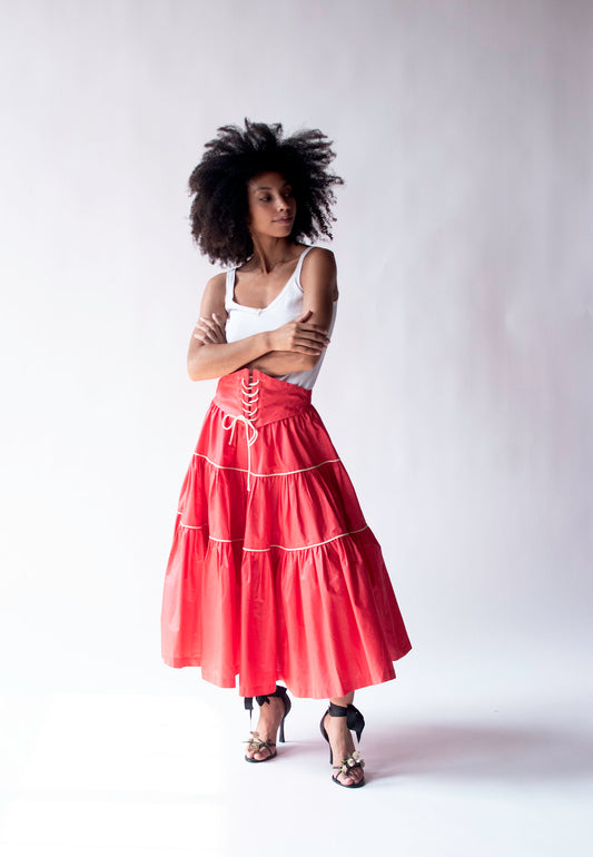 1950s Polished Cotton Skirt