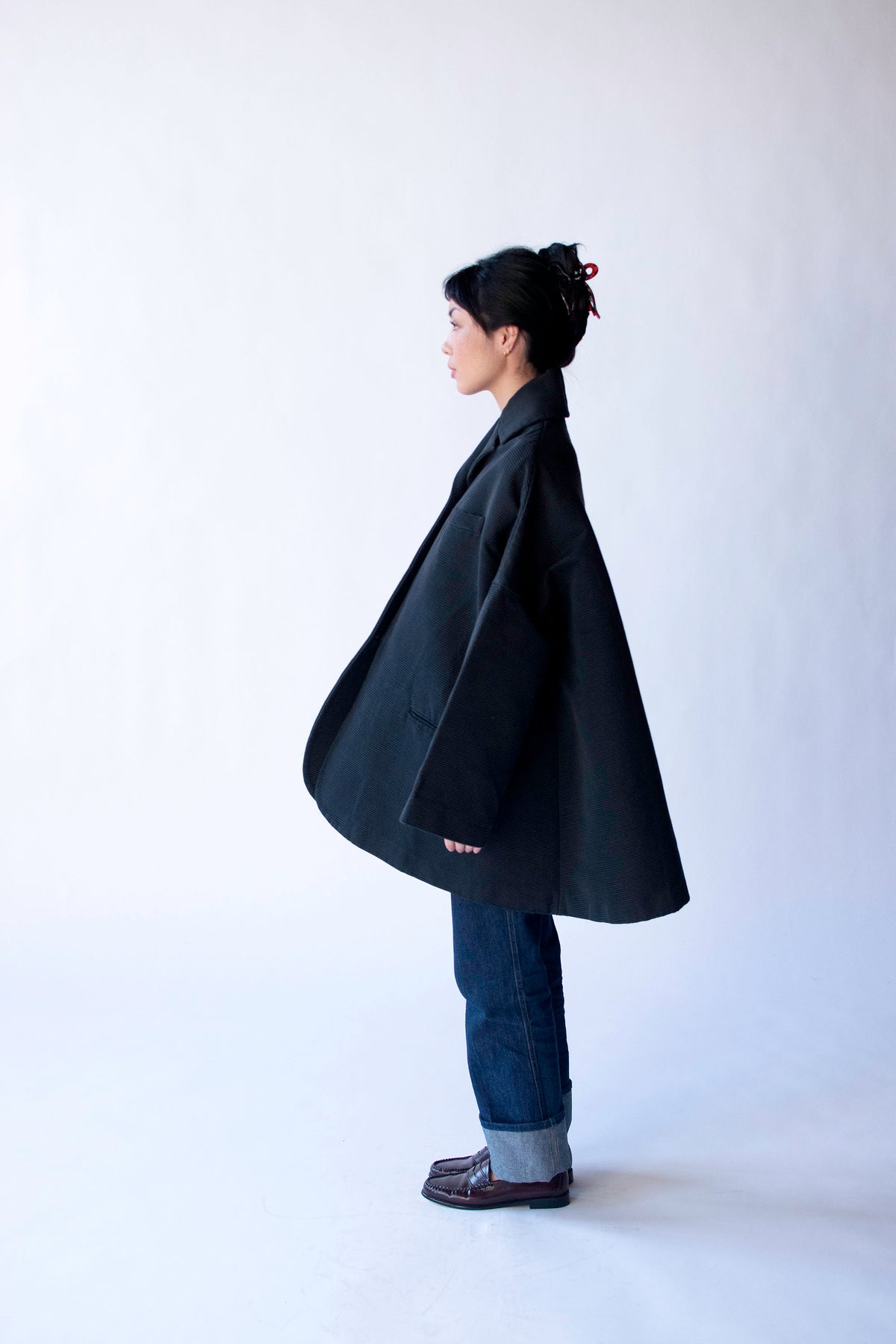 Sculptural Slate Gray Coat | Romeo Gigli FW 1991