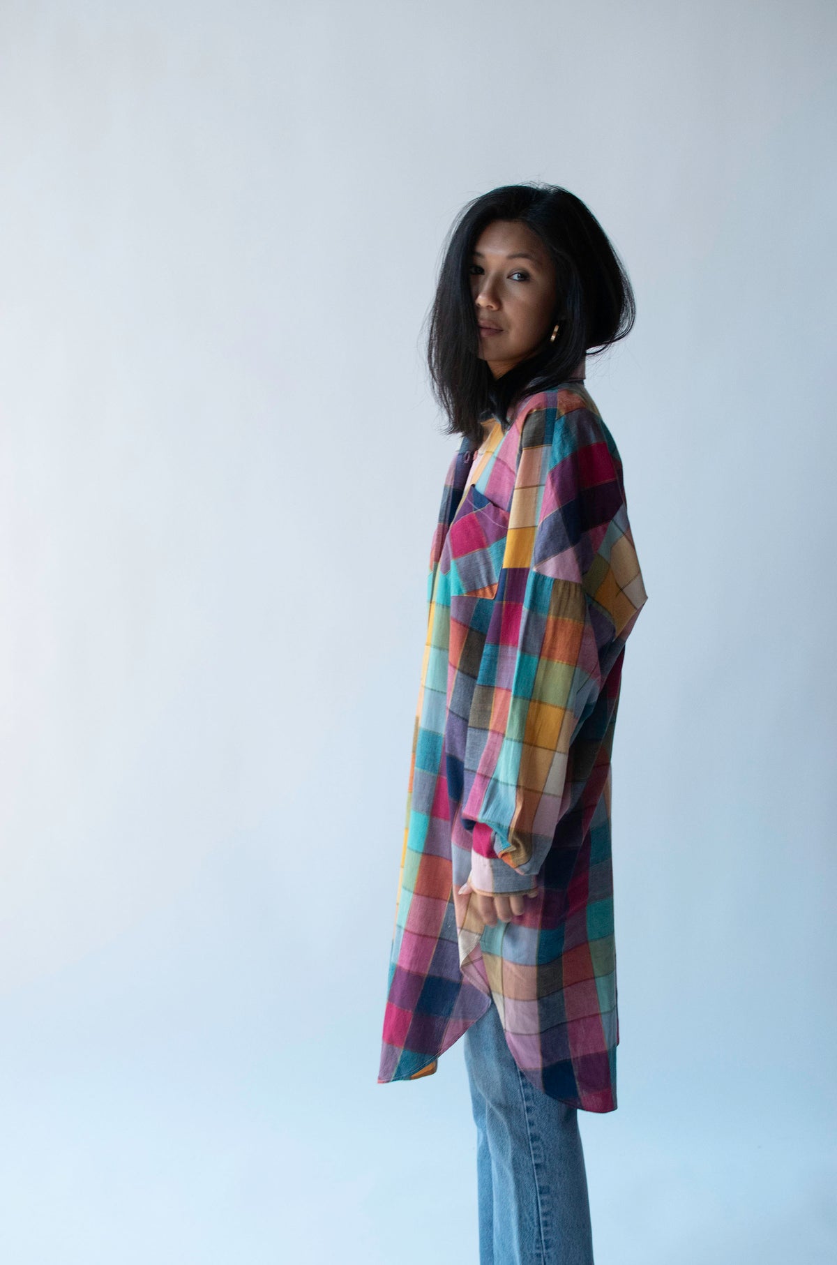 1980s Madras Shirt Dress | Norma Kamali