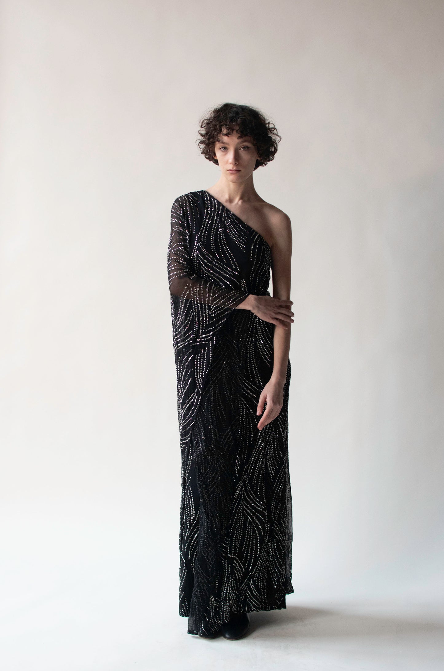 1970s Chiffon Glitter Dress | Helga