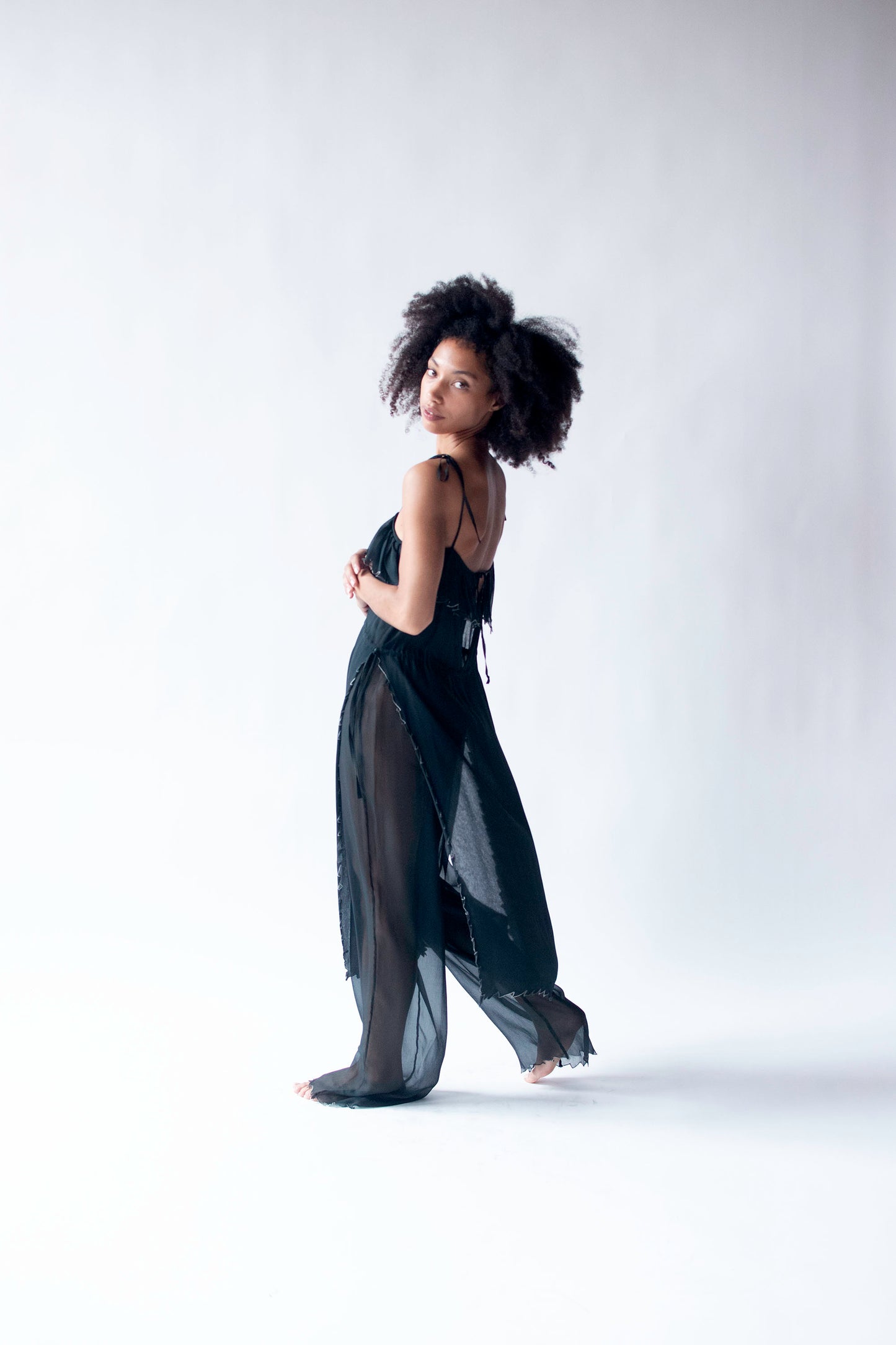 1970s Chiffon Jumpsuit | Betty Jackson for Quorum