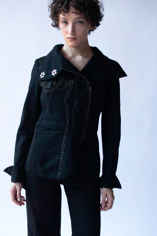 Embellished Black Jacket | Antonio Marras
