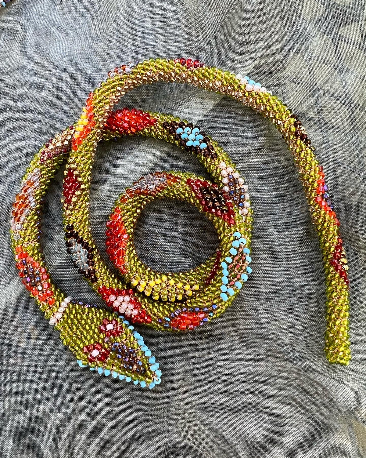 Bead Crochet Snake | Chartreuse