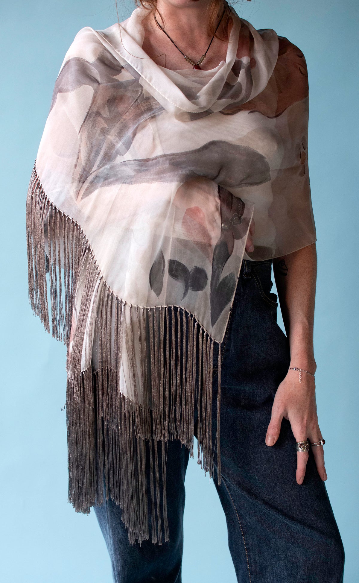 Chiffon Fringed Shawl