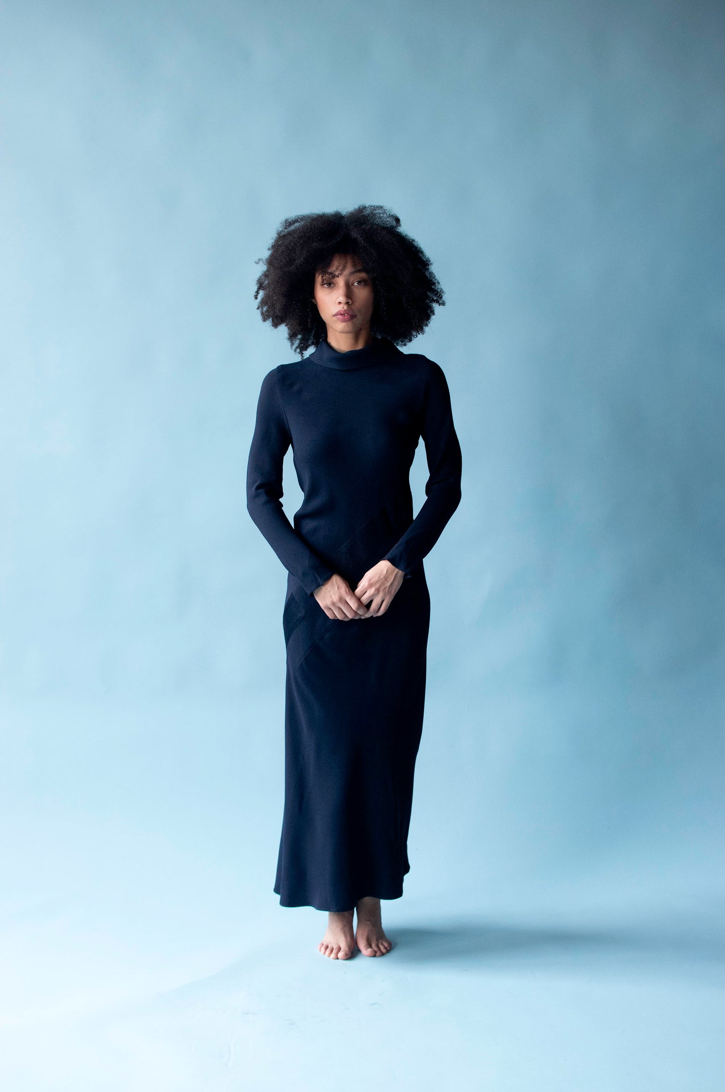 Navy Blue Bias Cut Dress | John Galliano 'Charles James' collection, SS 1989