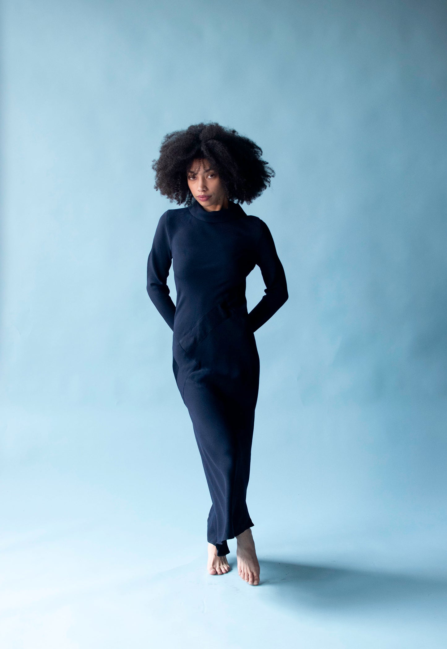 Navy Blue Bias Cut Dress | John Galliano 'Charles James' collection, SS 1989