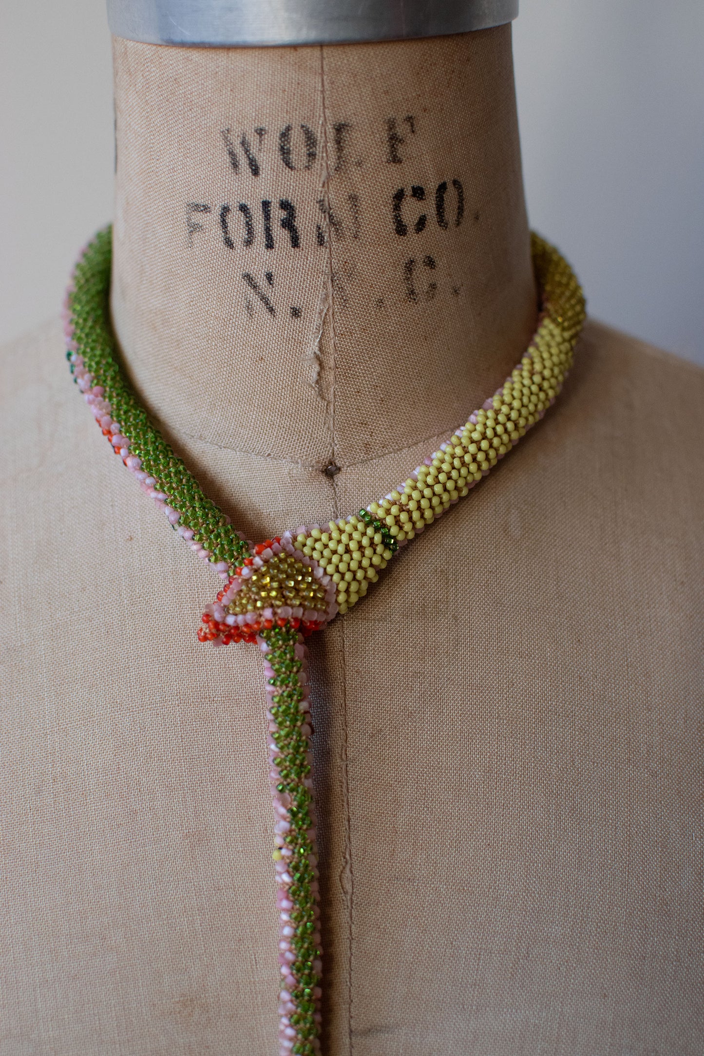 Bead Crochet Snake | Pink Multi Color Diamond