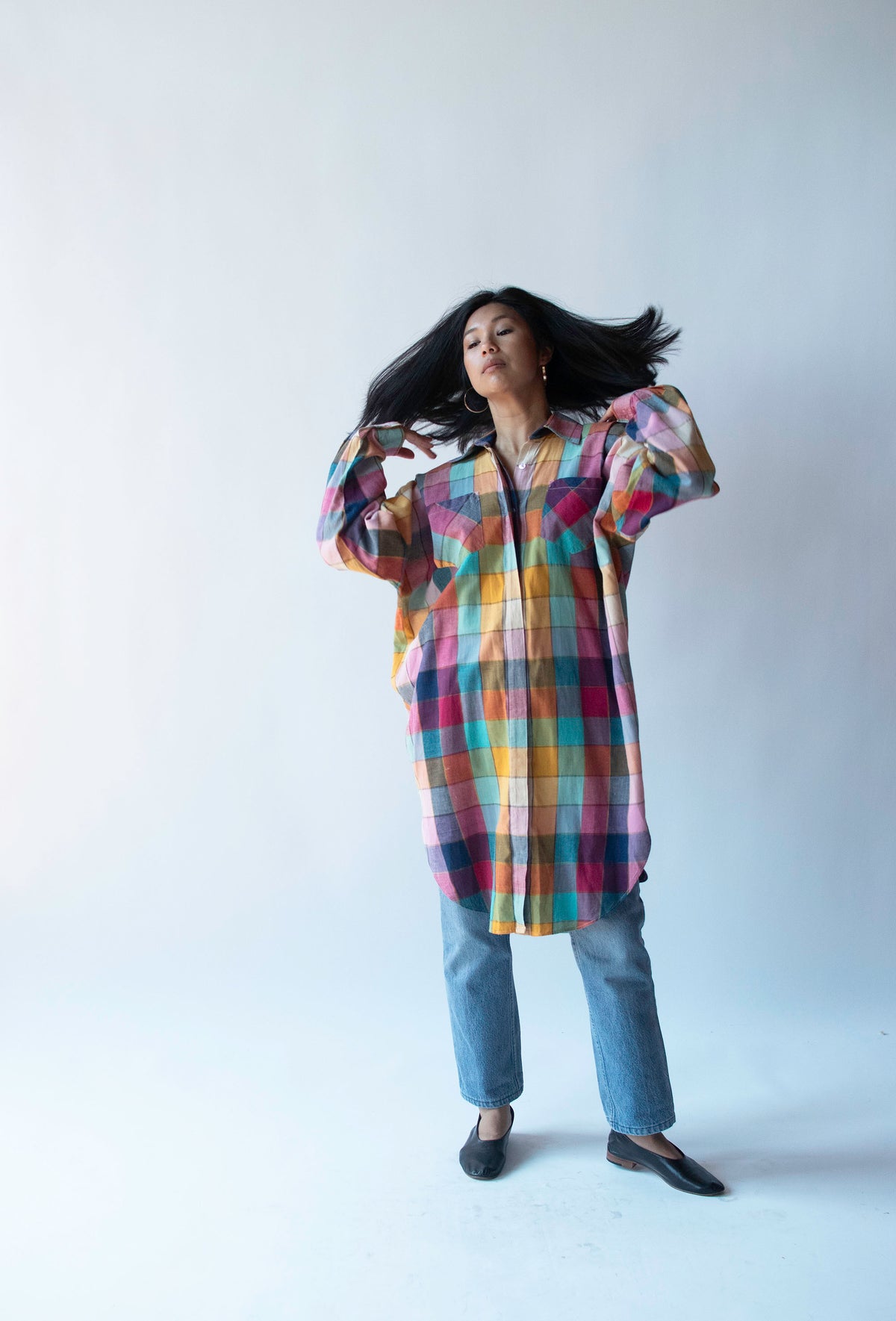 1980s Madras Shirt Dress | Norma Kamali