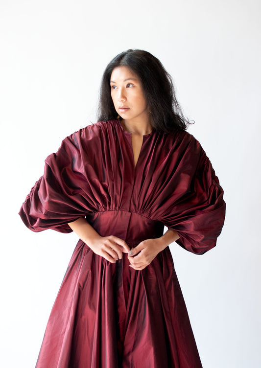 1980s Sculptural Taffeta Gown