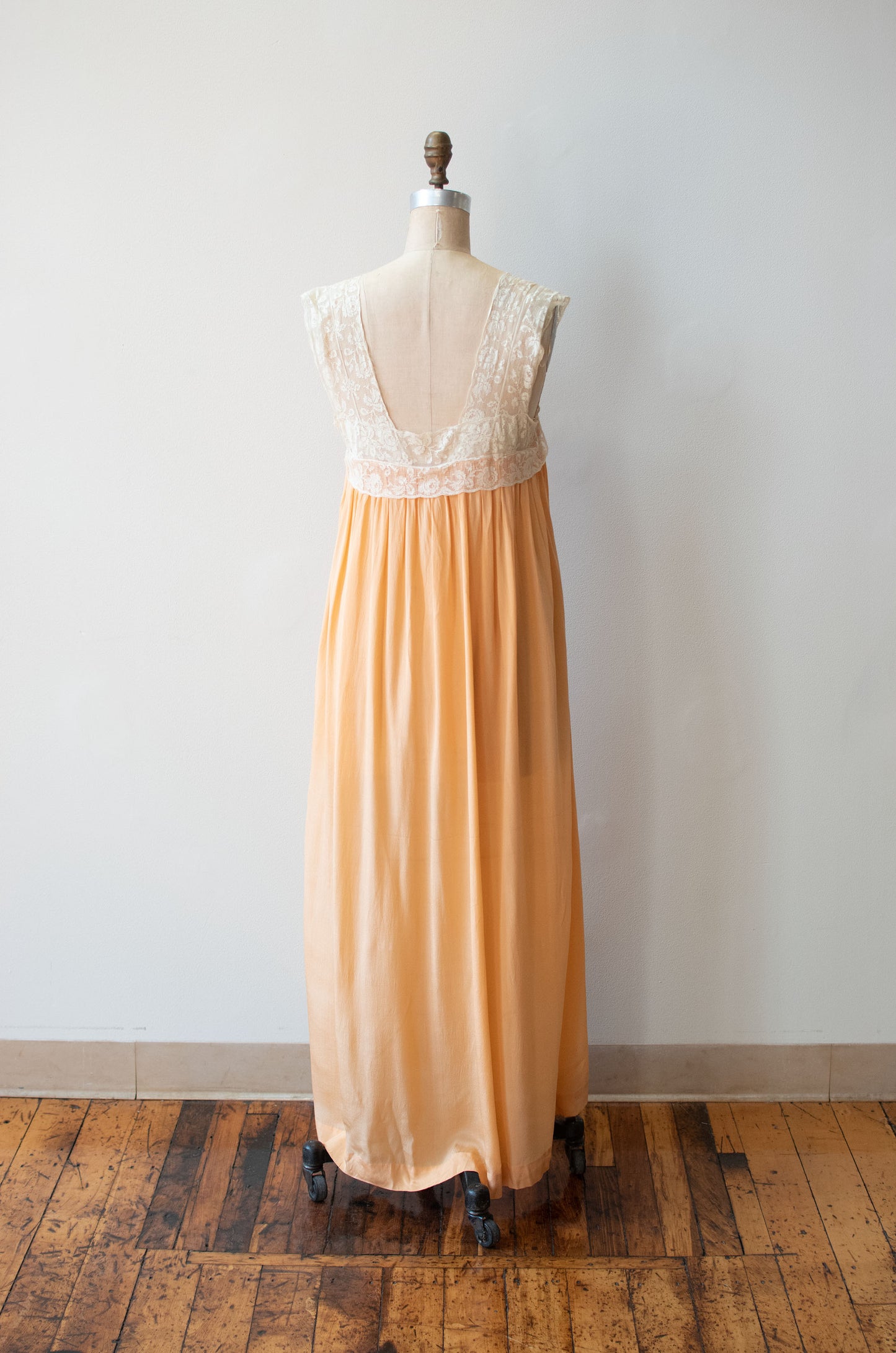 1920s Peach Silk Nightgown