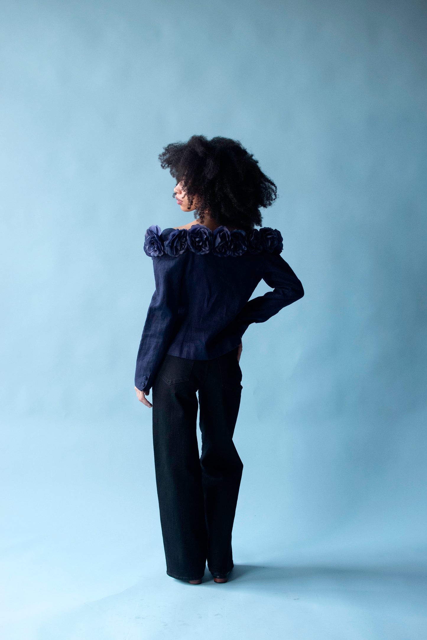 1990s Linen Jacket w/ Flowers | Lulu Bravo