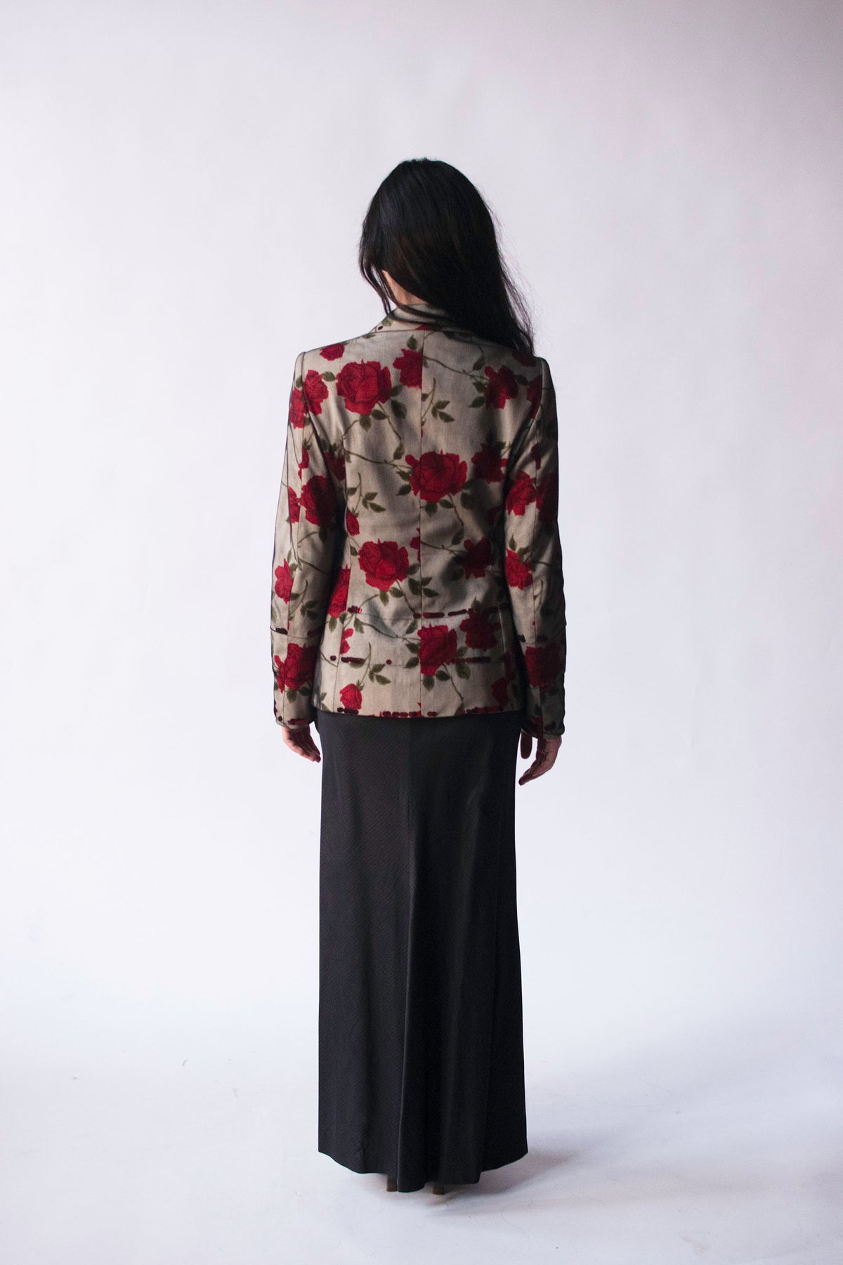 Rose Print Mesh Blazer w/ Sequins | Moschino Cheap & Chic