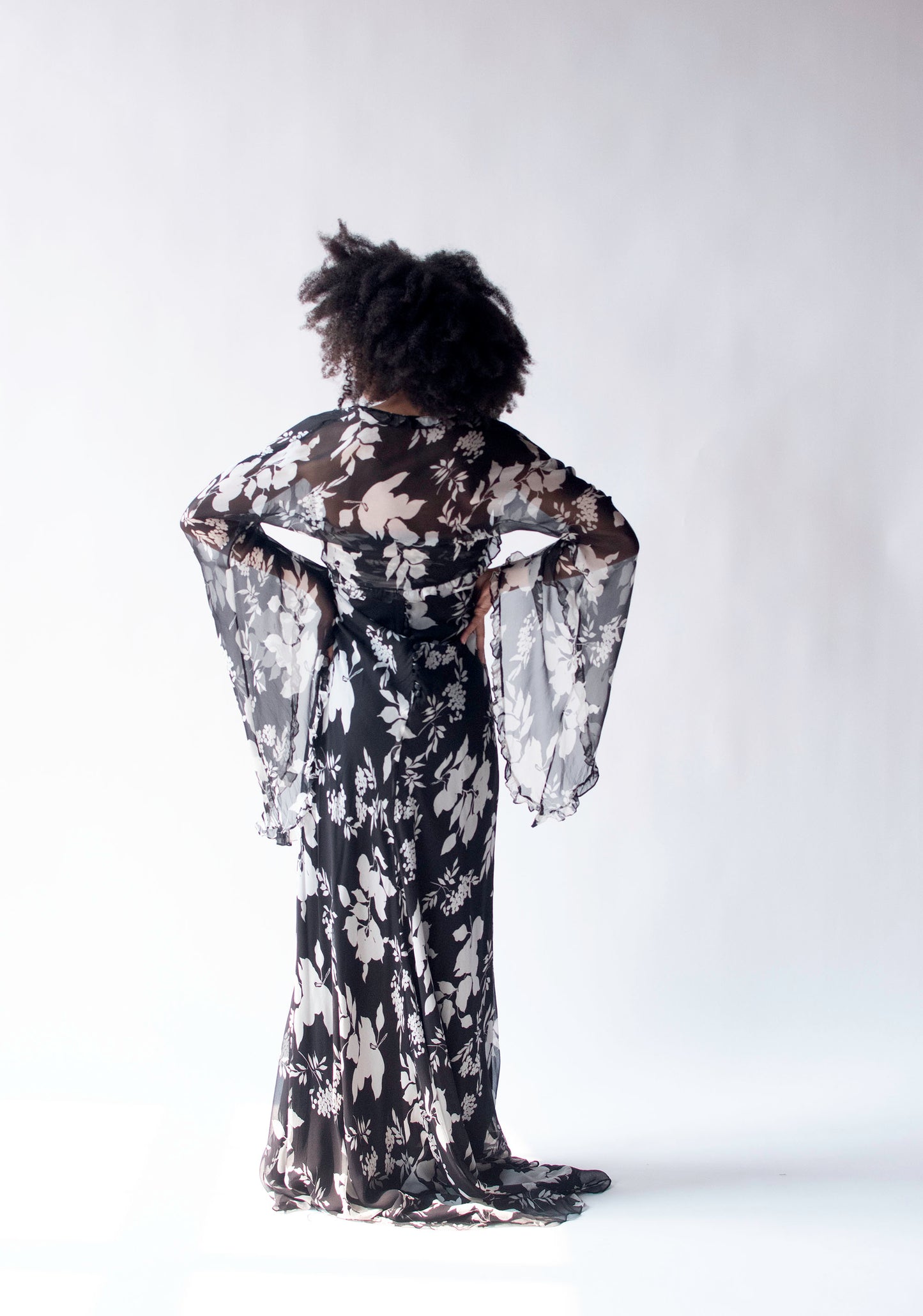 Black & White Floral Print Gown | Bellville Sassoon Lorcan Mullany