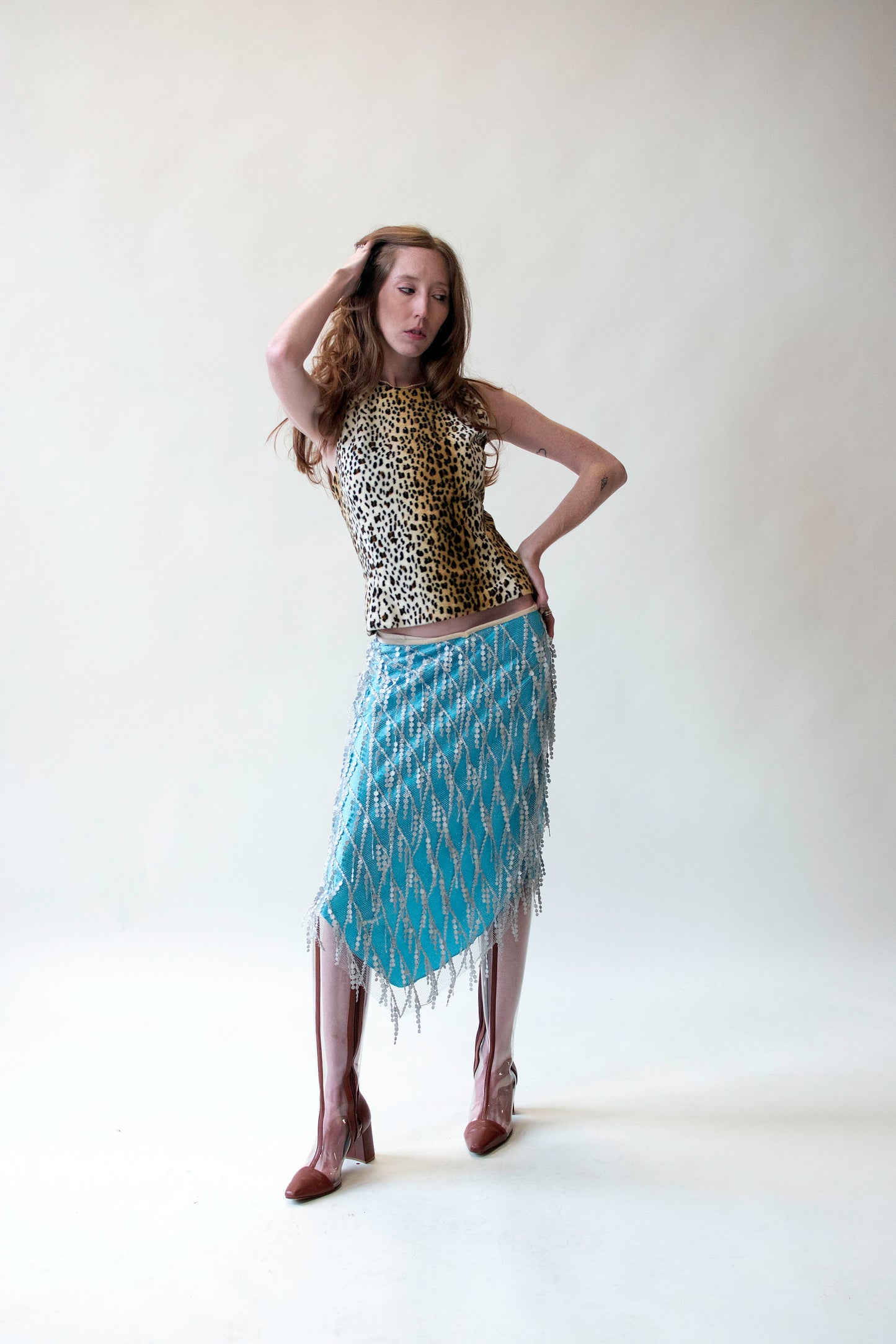Blue Silk Skirt with Silver Overlay | Voyage Invest in the Original