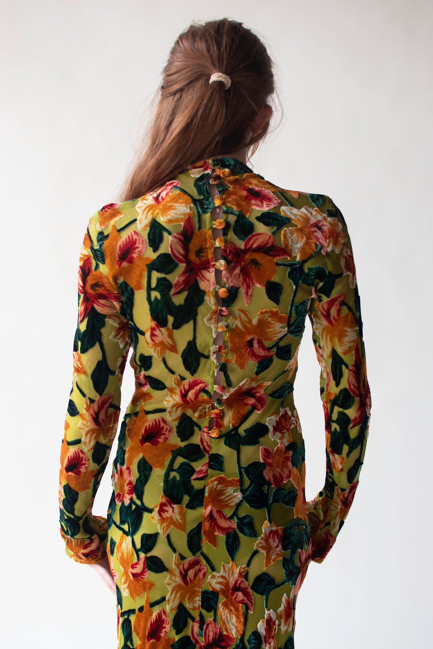1990s Burnout Velvet Dress | | Laureano Beverly Hills