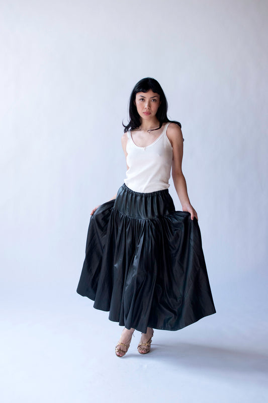 Black Leather Skirt | Norma Kamali