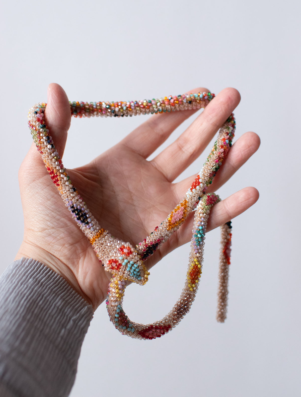 Bead Crochet Snake | Crystal Rainbow Diamond