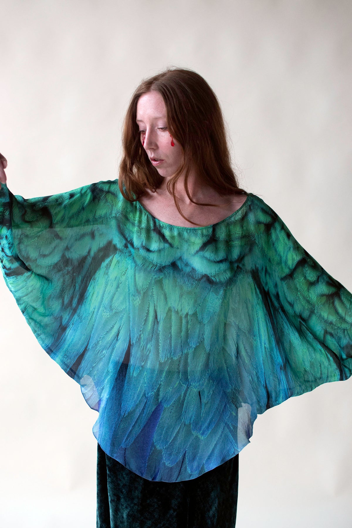 Feather Print Silk Tunic | Roberto Cavalli