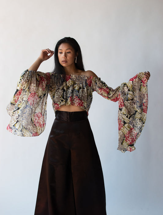 1990s Floral Blouse | OMO Norma Kamali