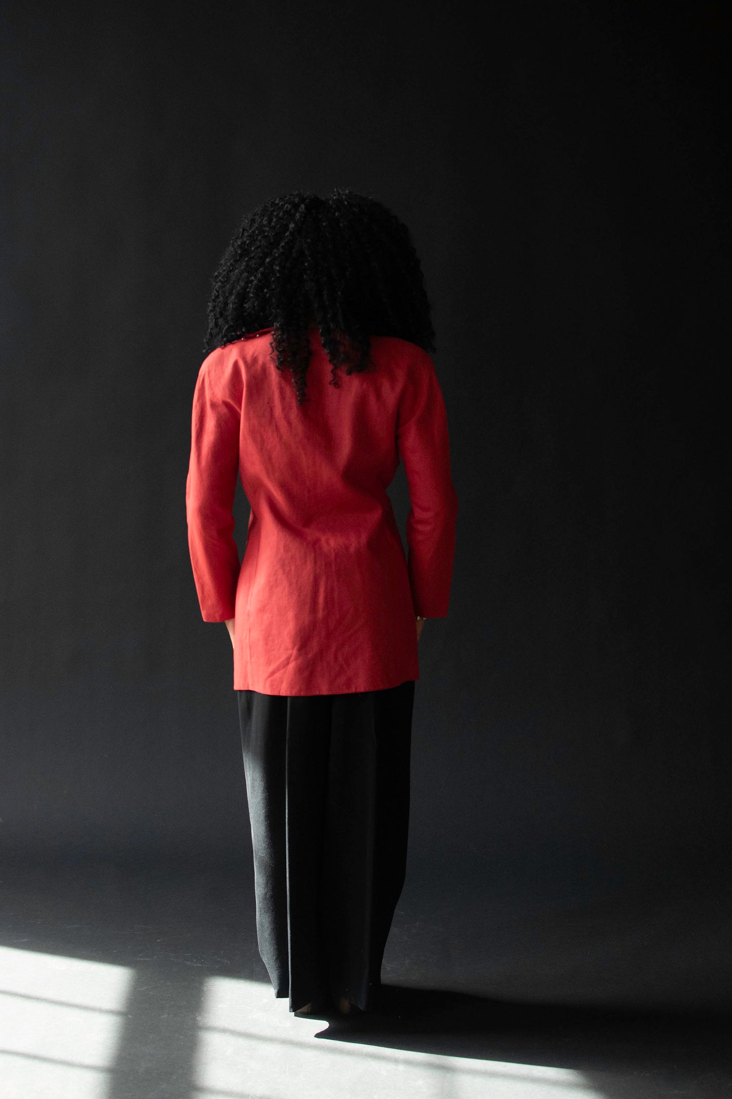 Red Linen Jacket | Claude Montana