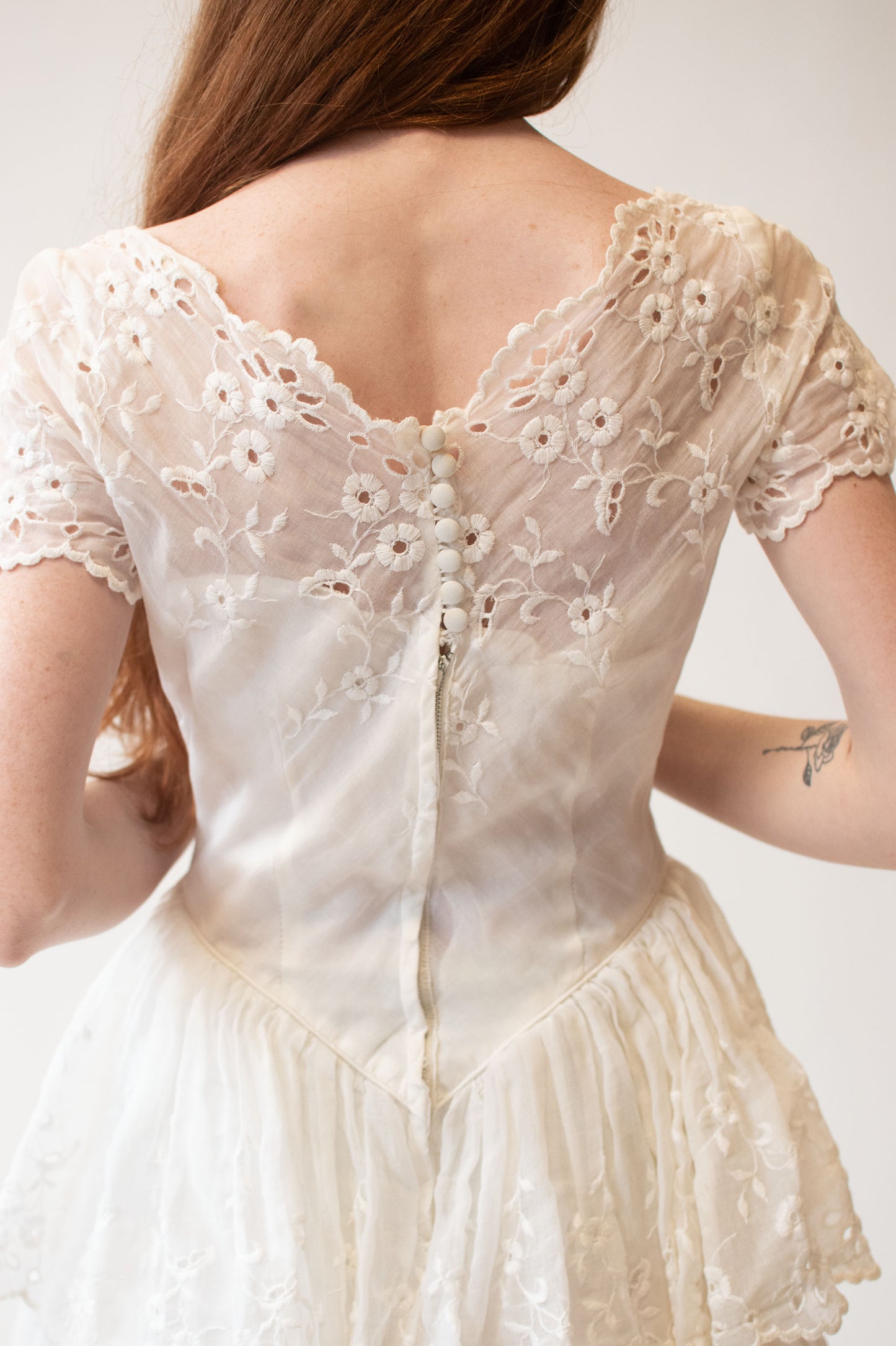 1950s Eyelet Wedding Dress