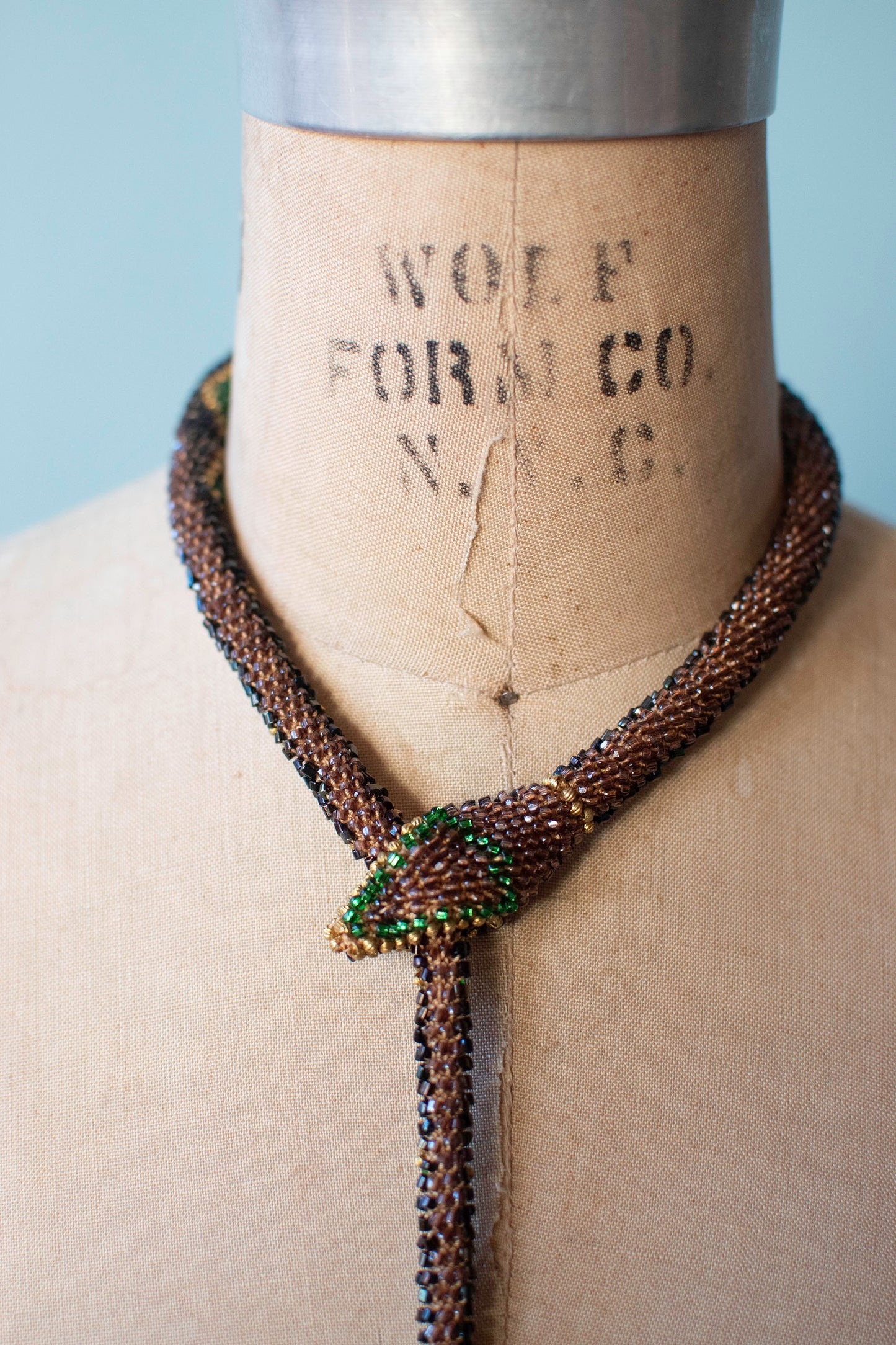 Bead Crochet Snake | 0il Slick w/ Emerald Diamonds