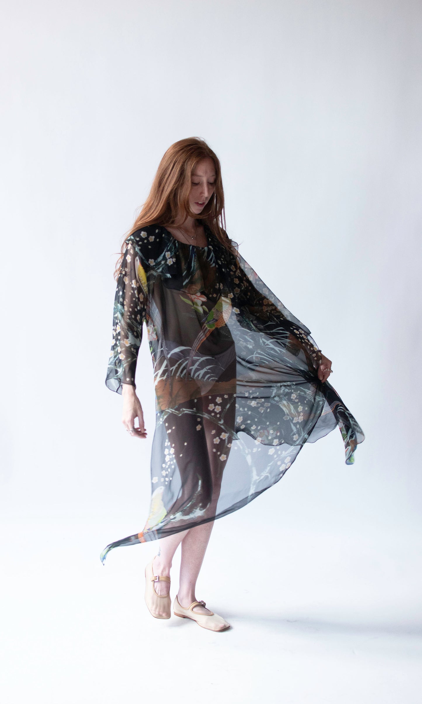 1990s Printed Chiffon Dress | Stephen Burrows