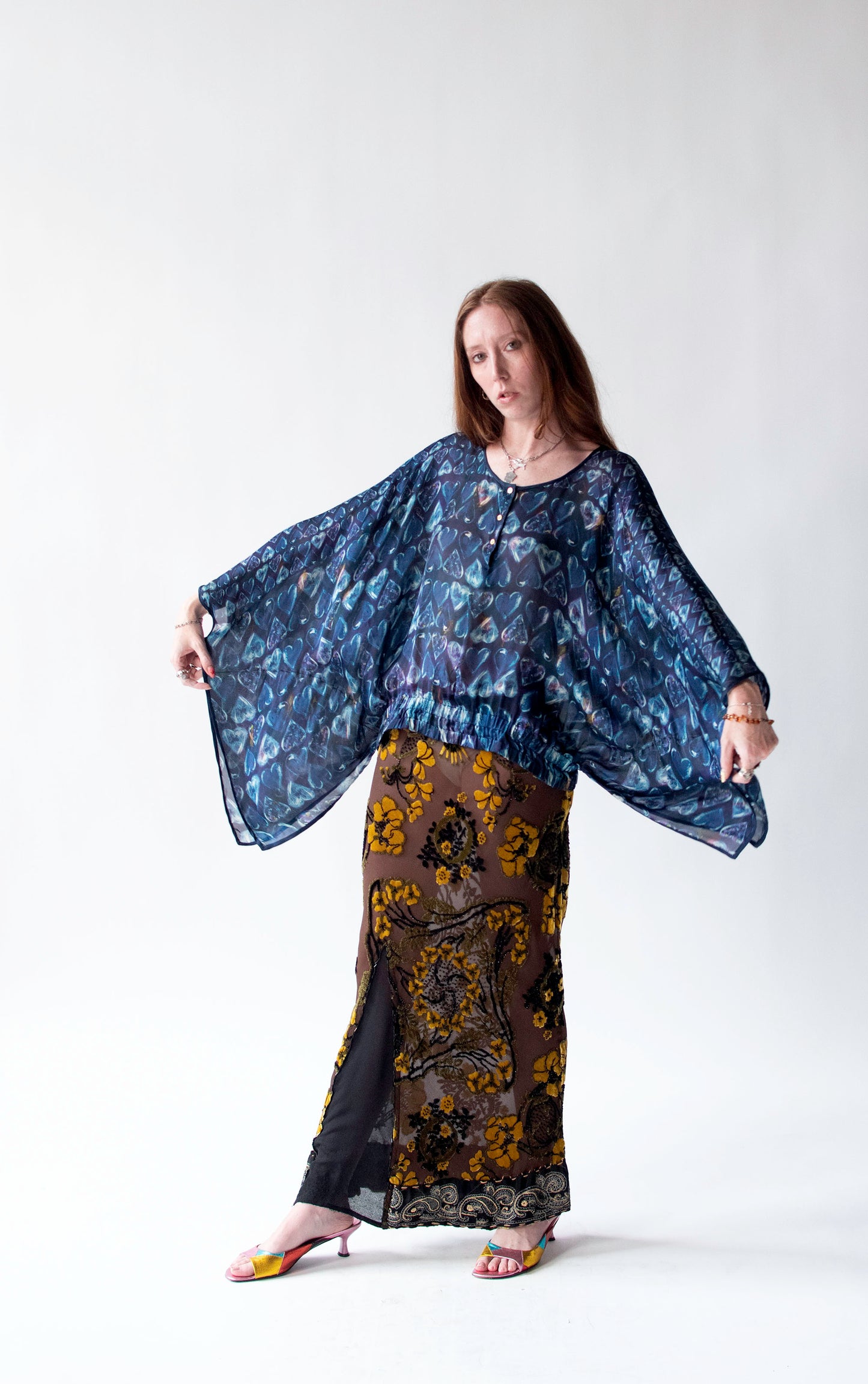 Silk Heart Print Top | Roberto Cavalli