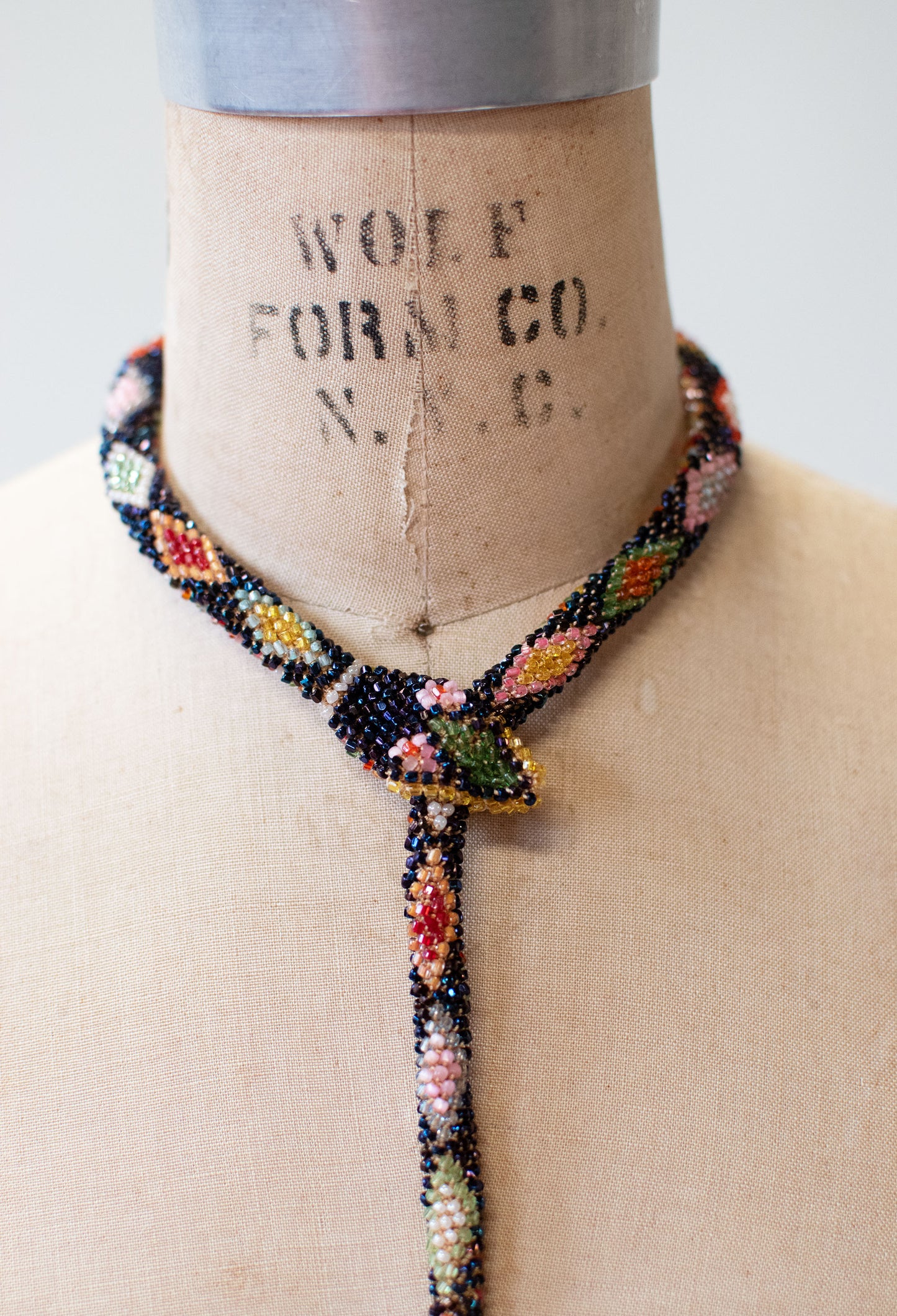 Bead Crochet Snake | Oil Slick Multi Color Diamond