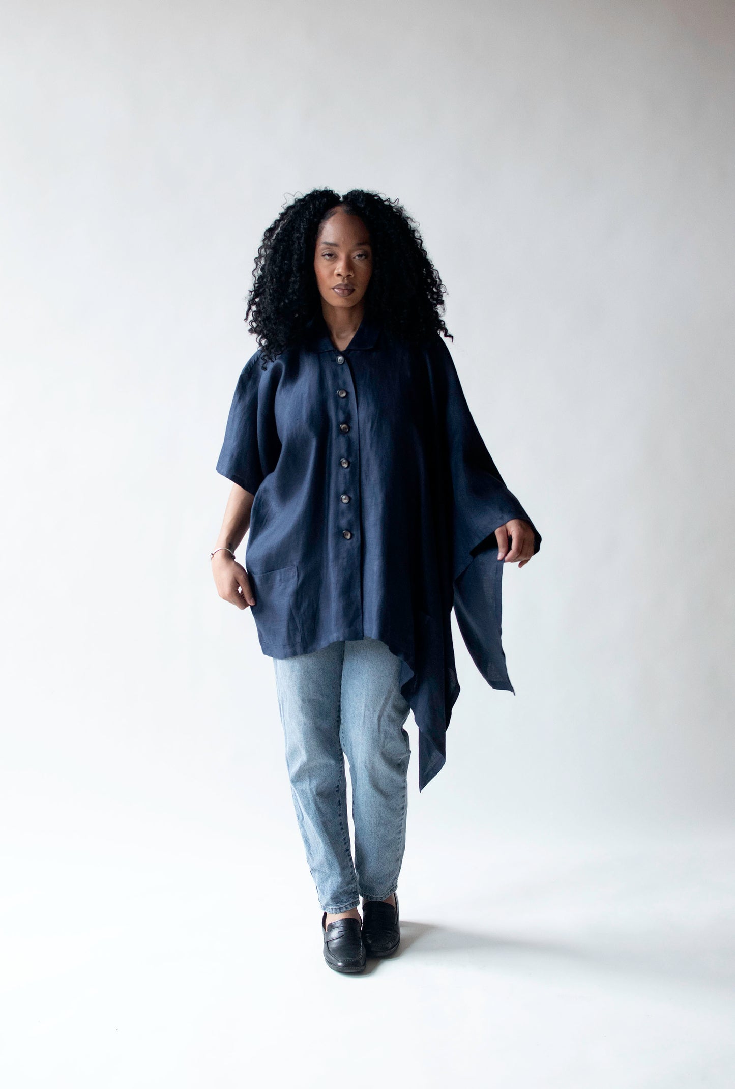 Navy Linen Tunic | Yohji Yamamoto