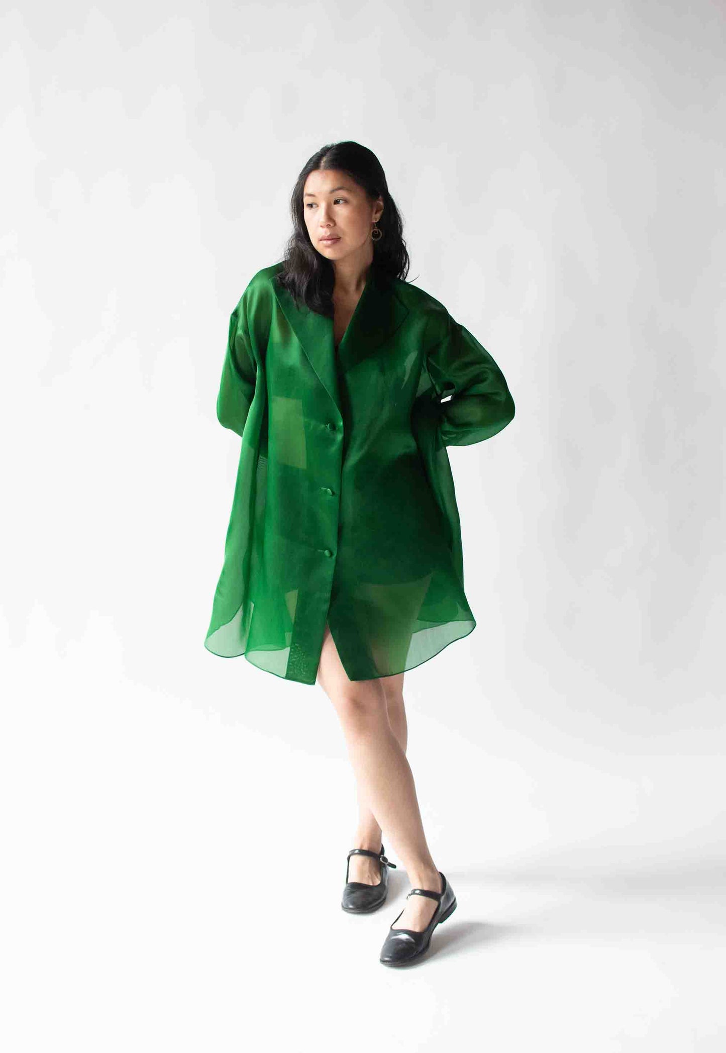 Emerald Organza Blouse | Donna Karan