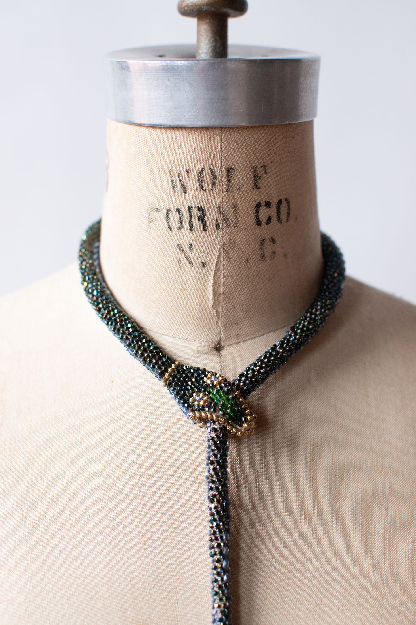 Bead Crochet Snake | Reversible Blue & Green