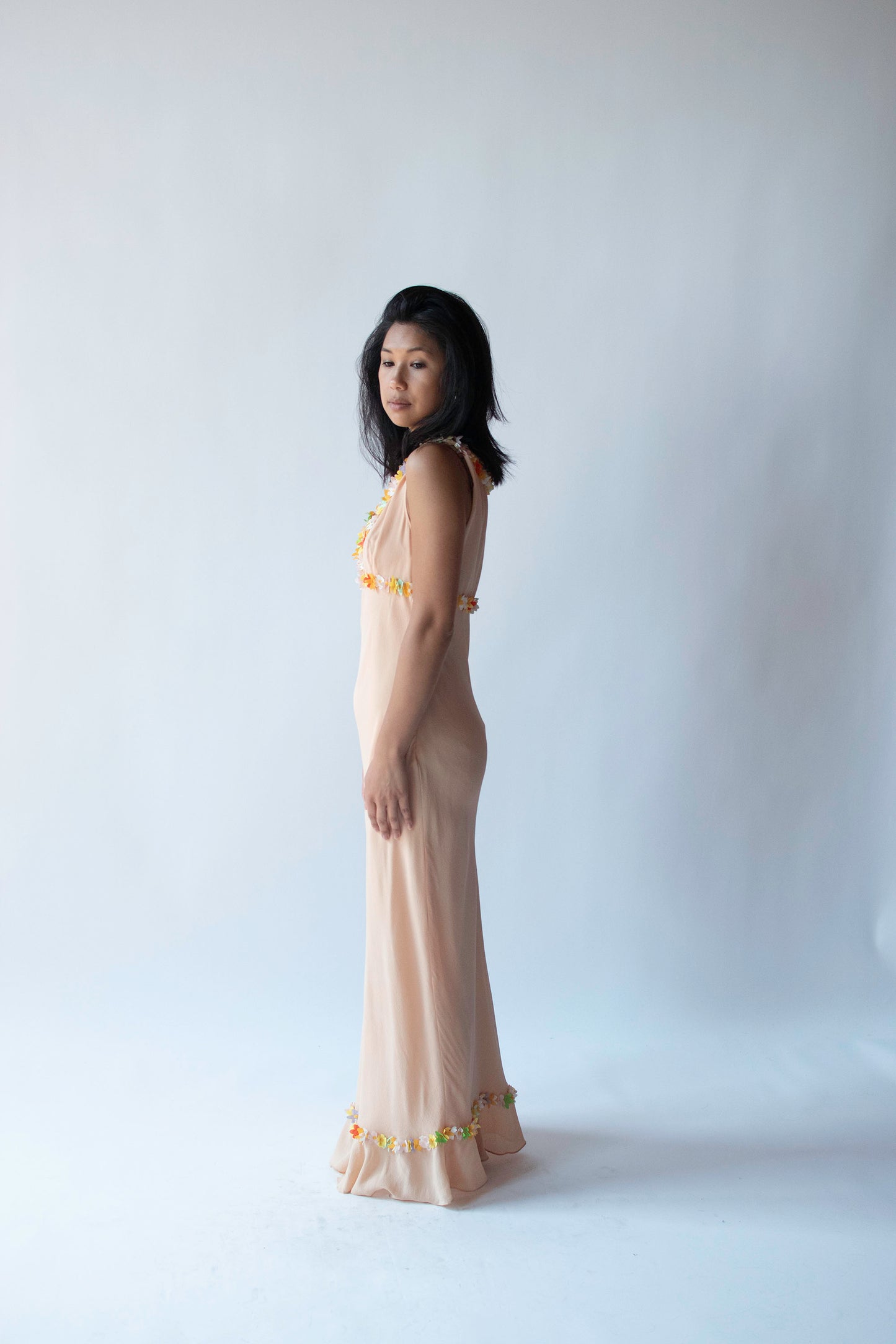 Peach Chiffon Dress | Moschino SS 2000