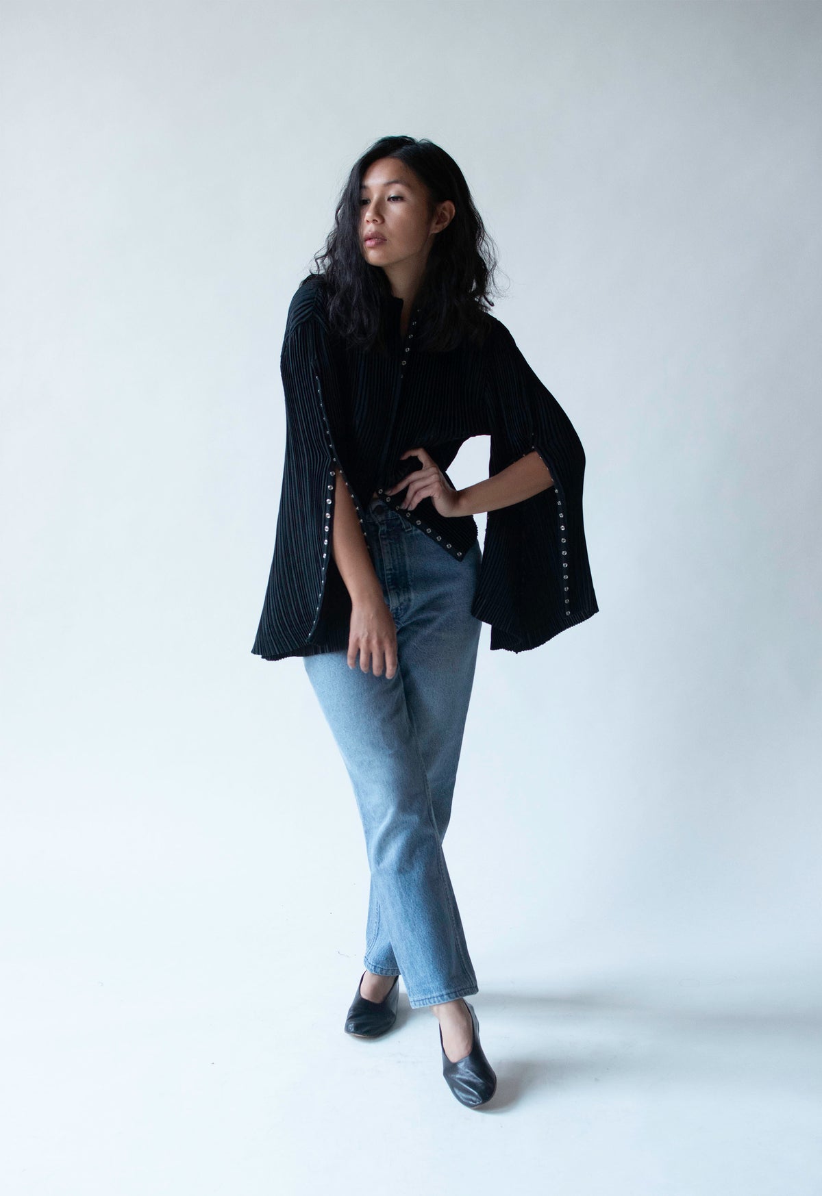 Plisse Snap Shirt | Lezley George