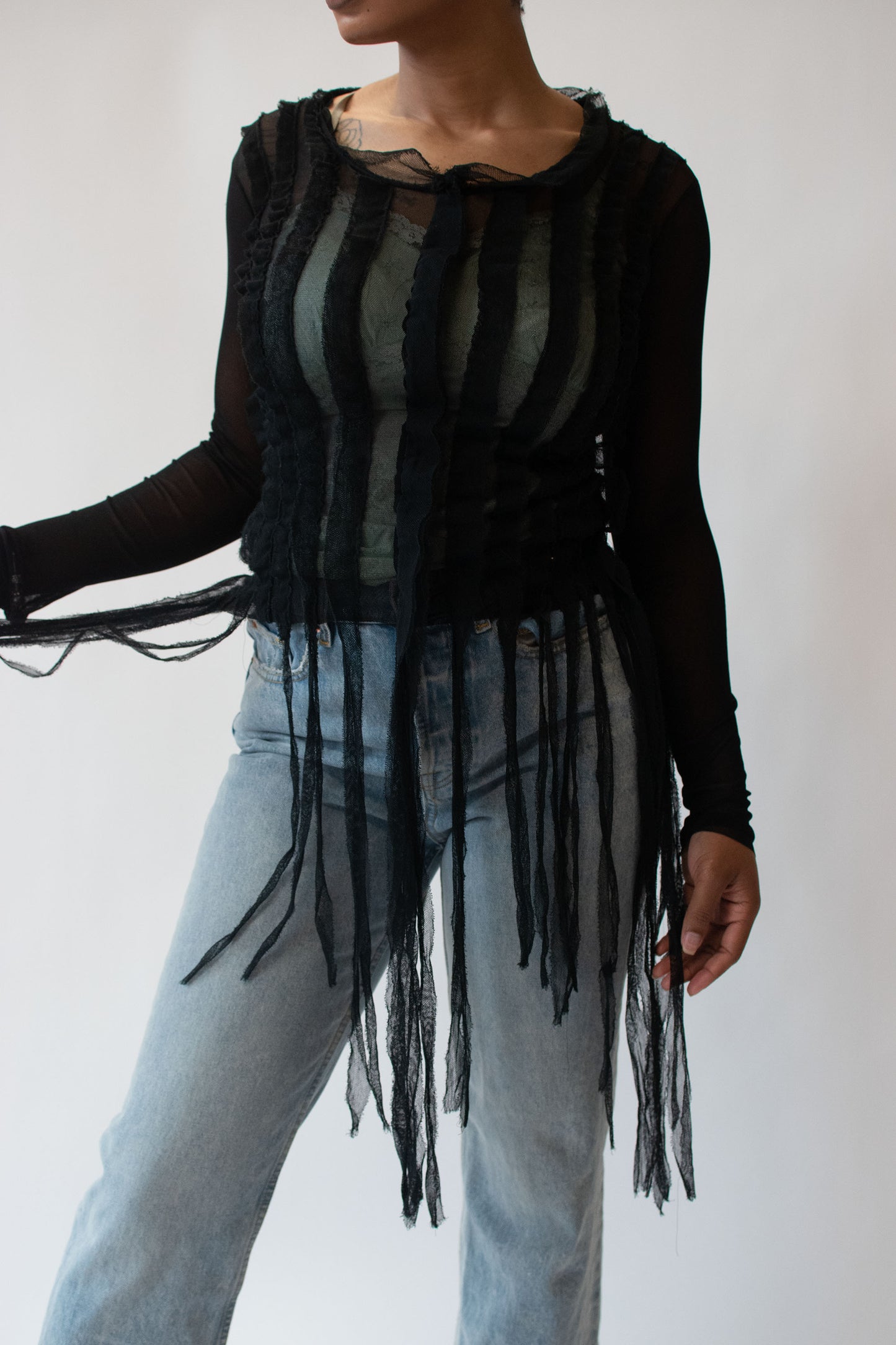 Black Mesh Shirt | Jean Paul Gaultier