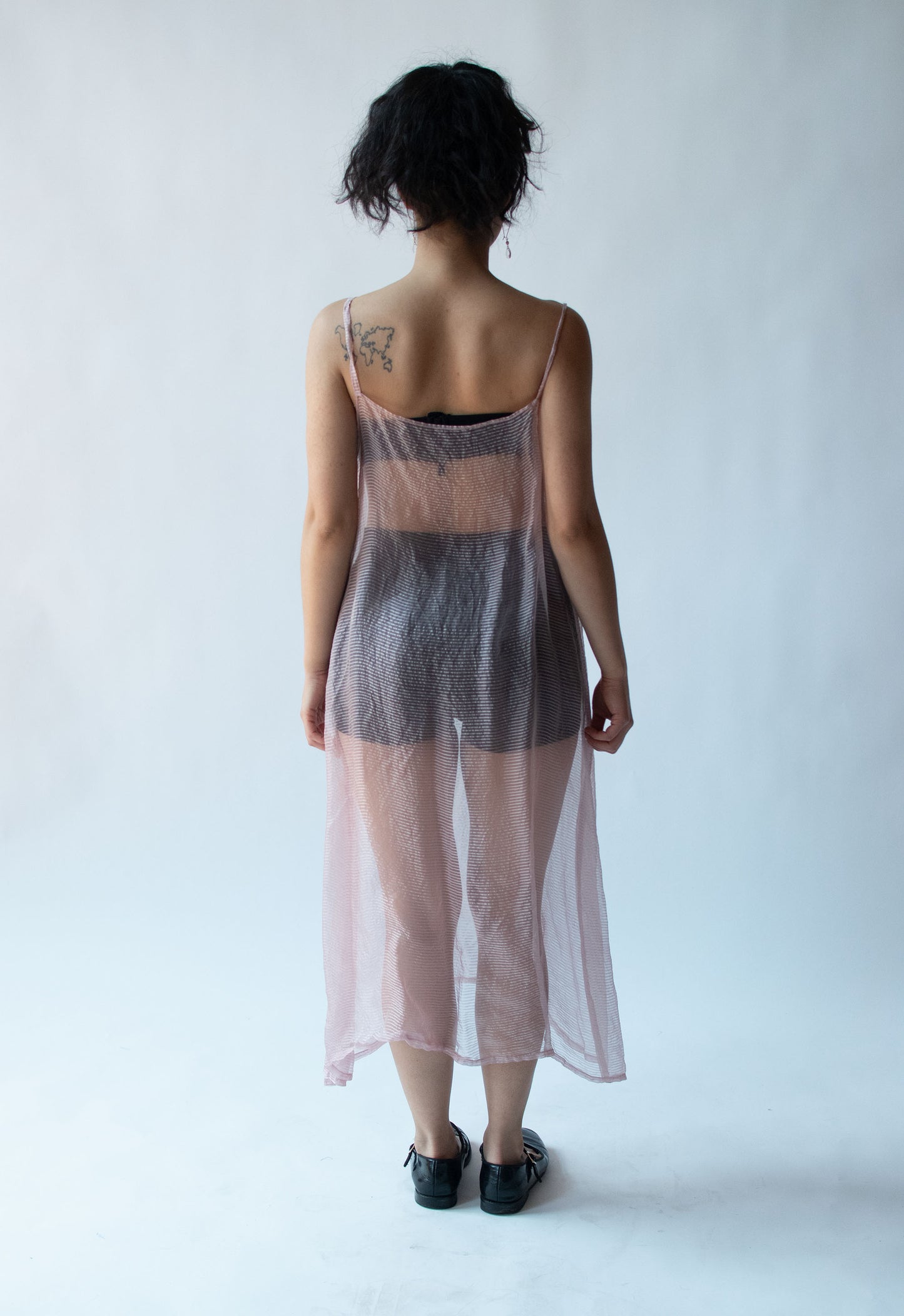 1990s Pale Pink Chiffon Slip Dress