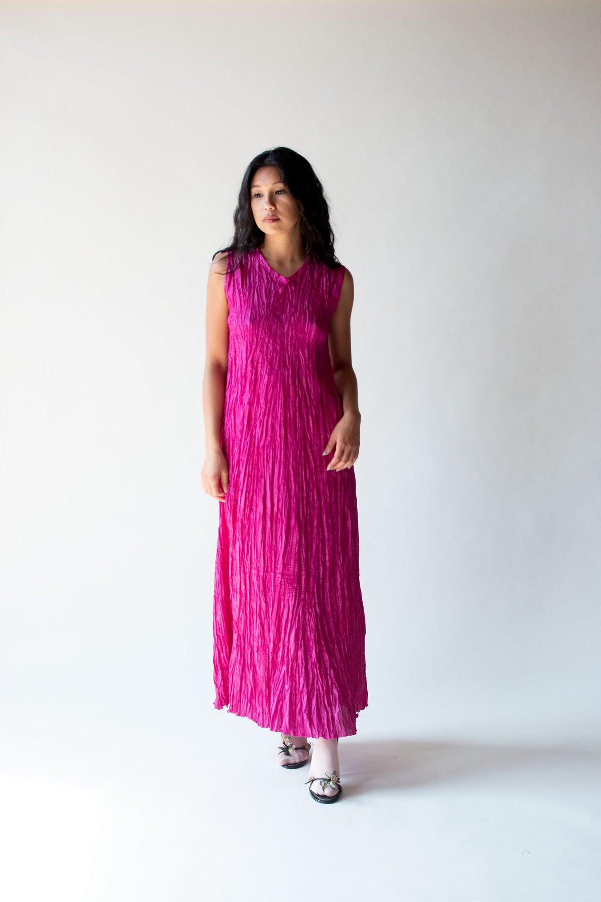 Magenta Plisse Dress | Ray London